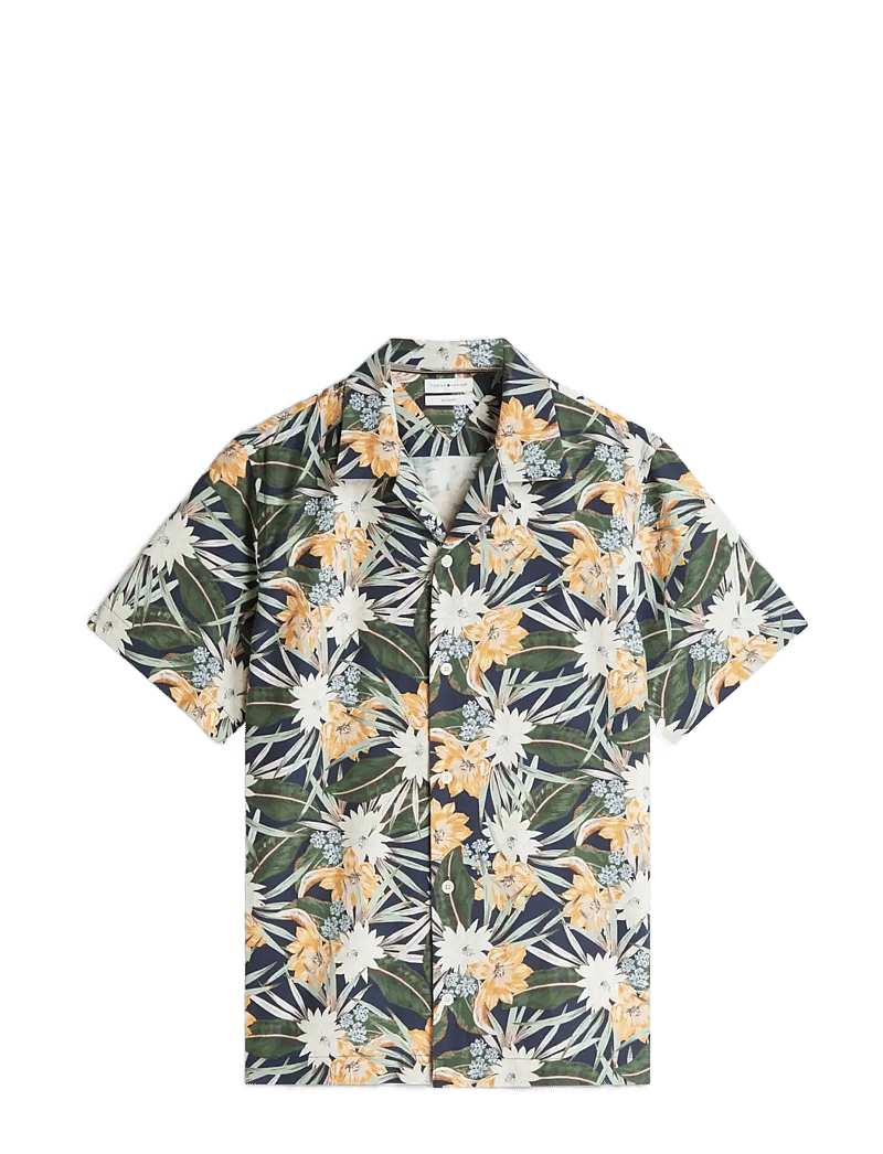 Tommy Hilfiger - CO LYOCELL FLORAL SS SHIRT - kurzarmhemden - carbon navy allover - 1