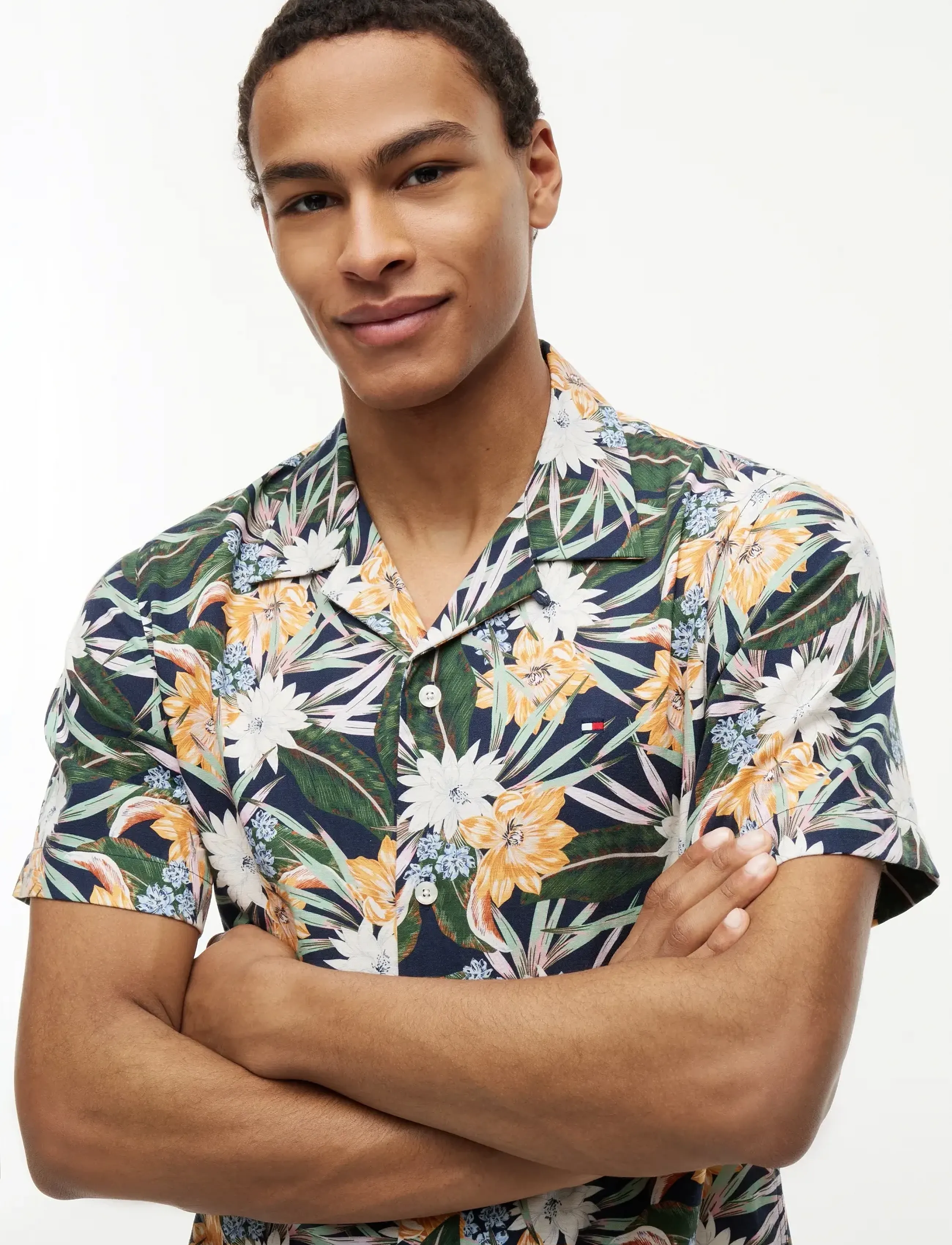 Tommy Hilfiger - CO LYOCELL FLORAL SS SHIRT - kortærmede skjorter - carbon navy   allover - 3