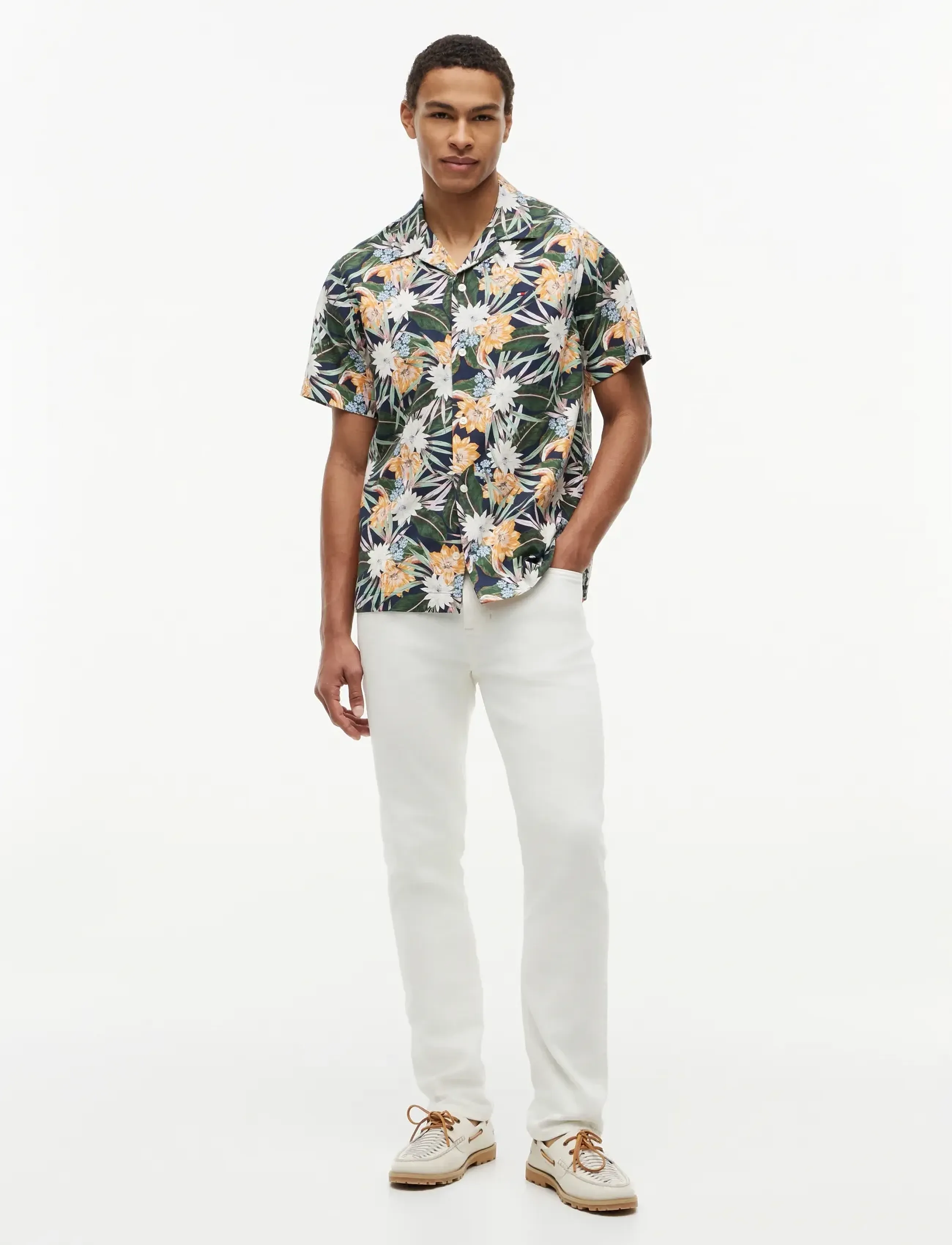 Tommy Hilfiger - CO LYOCELL FLORAL SS SHIRT - kortærmede skjorter - carbon navy   allover - 4