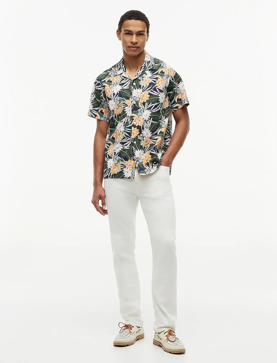 Tommy Hilfiger - CO LYOCELL FLORAL SS SHIRT - kortærmede skjorter - carbon navy allover - 4