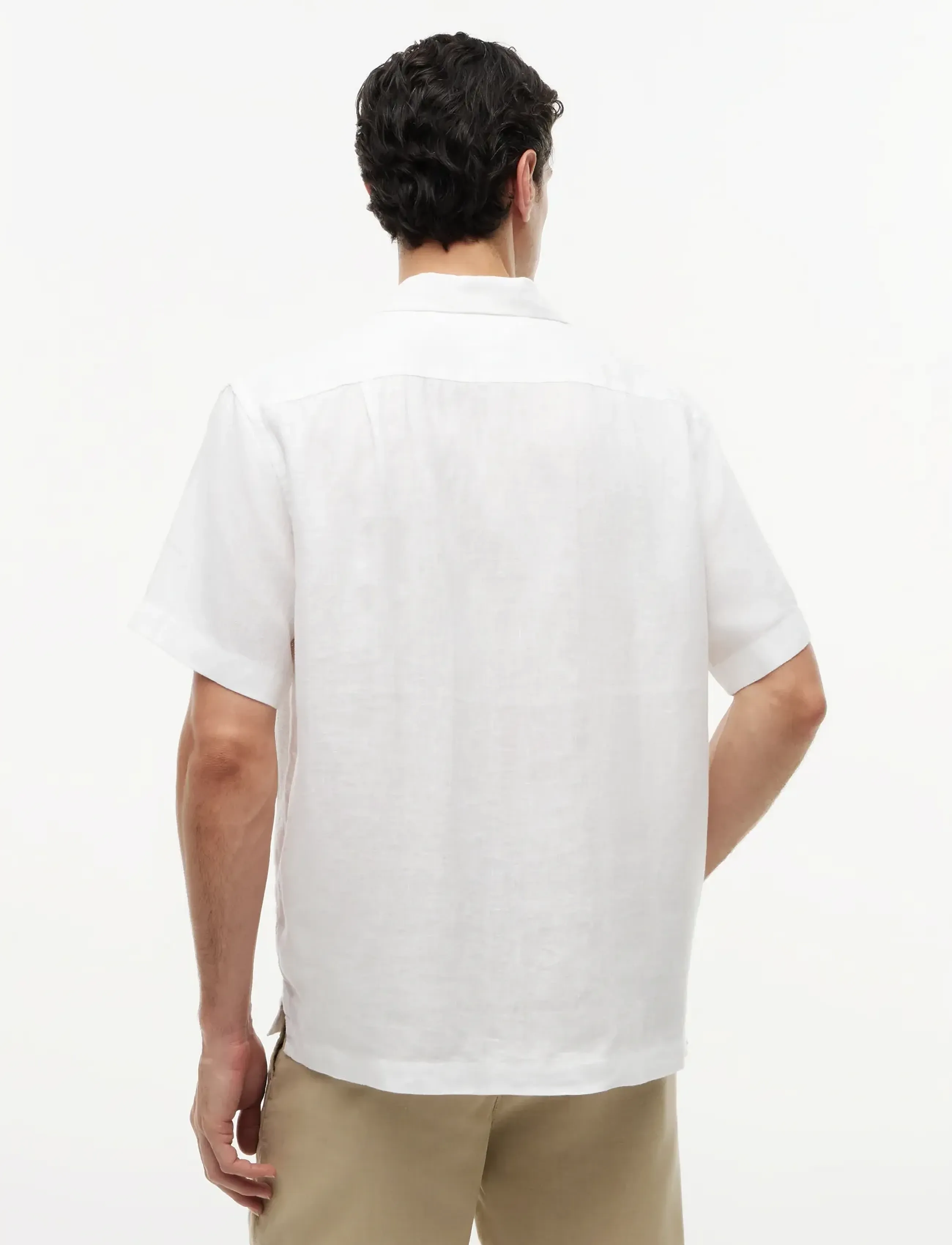 Tommy Hilfiger - LINEN MESH STRUCTURE SHIRT - kortärmade skjortor - white - 2