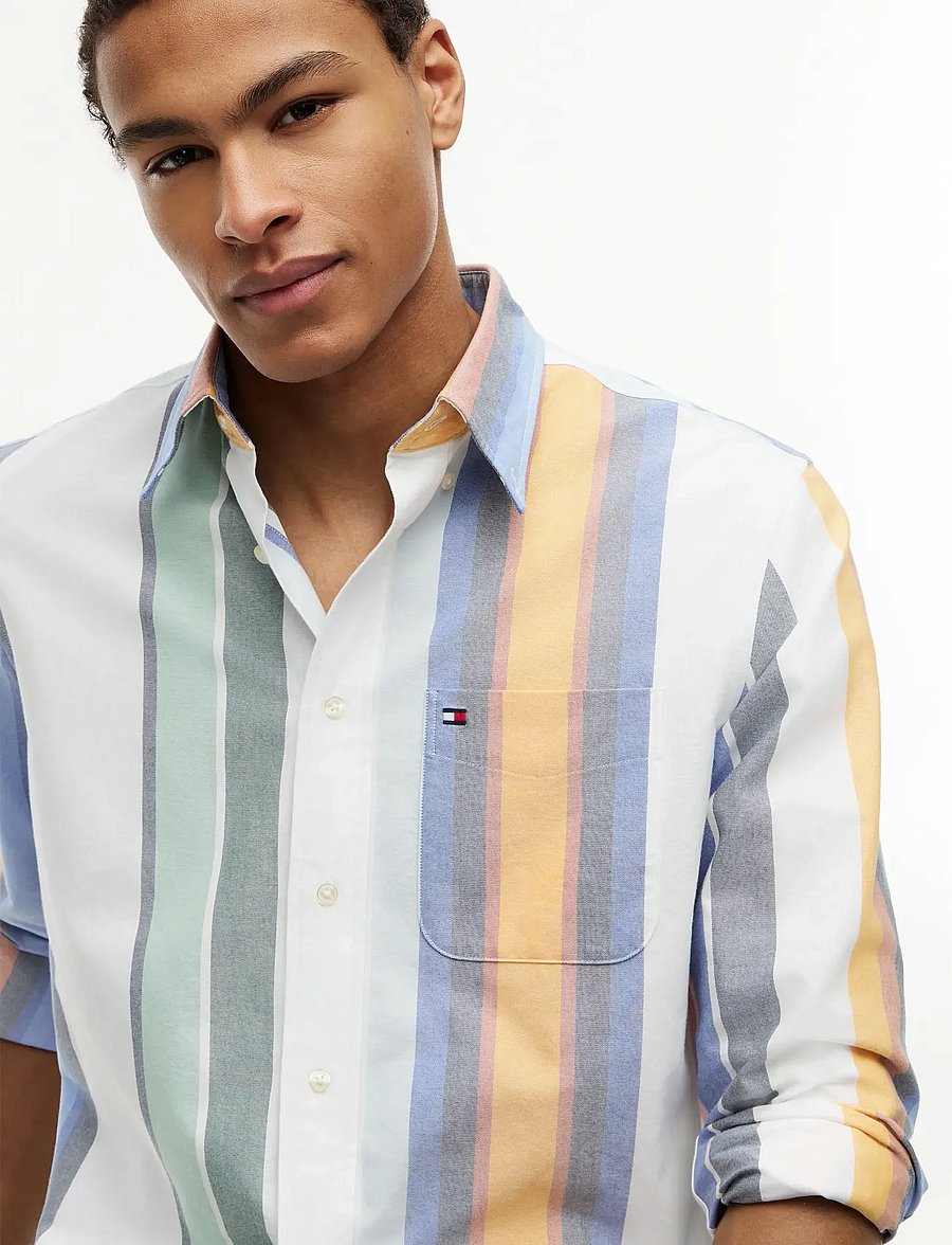 Tommy Hilfiger - HERITAGE OXFORD MULTI STP - randiga skjortor - white stripe - 3