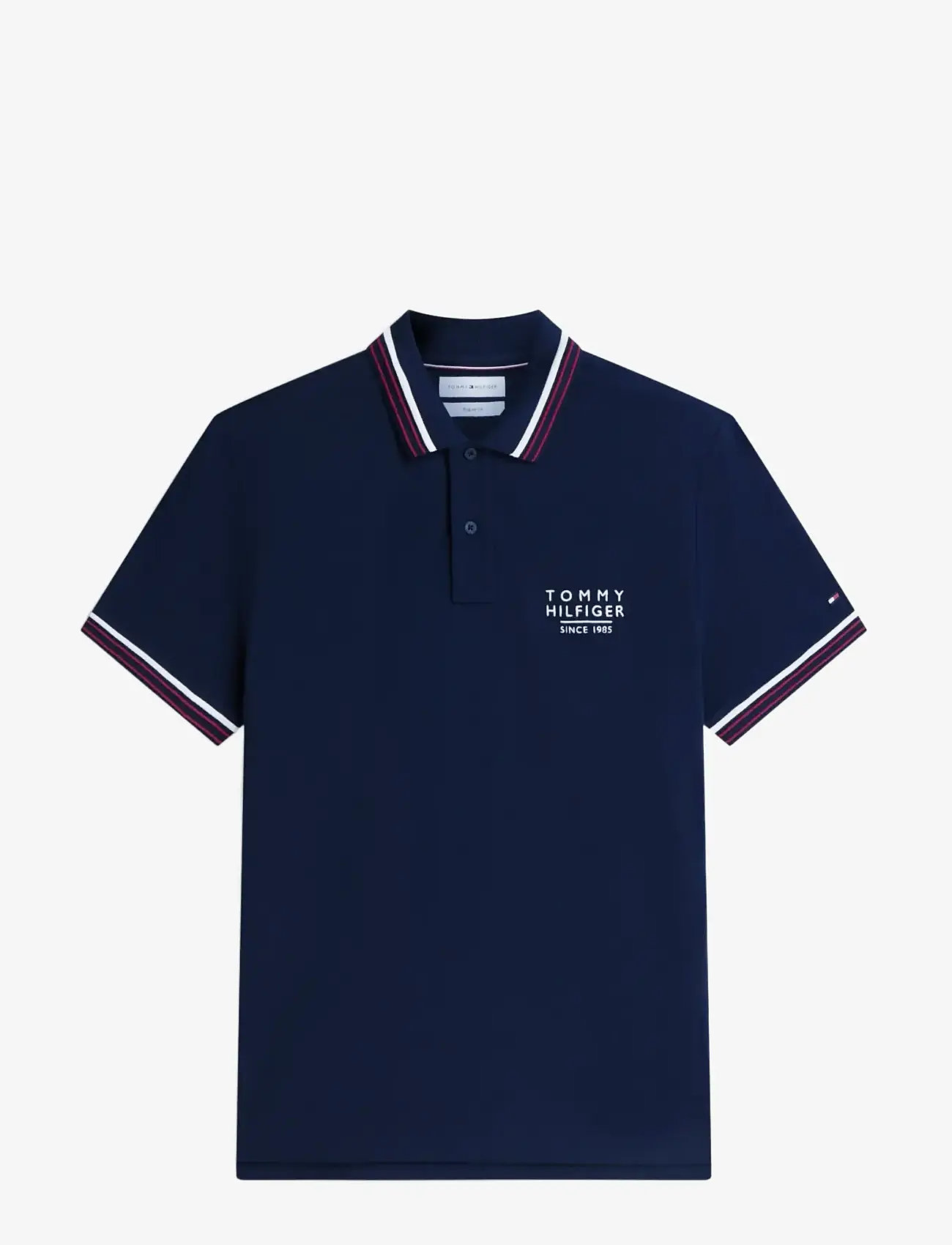 Tommy Hilfiger - RWB COLLAR/CUFF DETAIL REG POLO - short-sleeved polos - carbon navy - 1