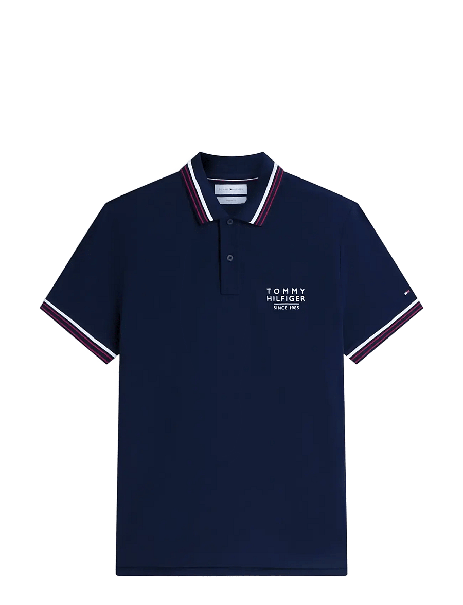 Tommy Hilfiger - RWB COLLAR/CUFF DETAIL REG POLO - kortærmede poloer - carbon navy - 1