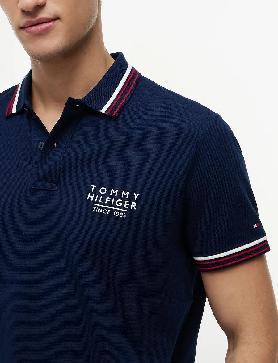 Tommy Hilfiger - RWB COLLAR/CUFF DETAIL REG POLO - kortærmede poloer - carbon navy - 3