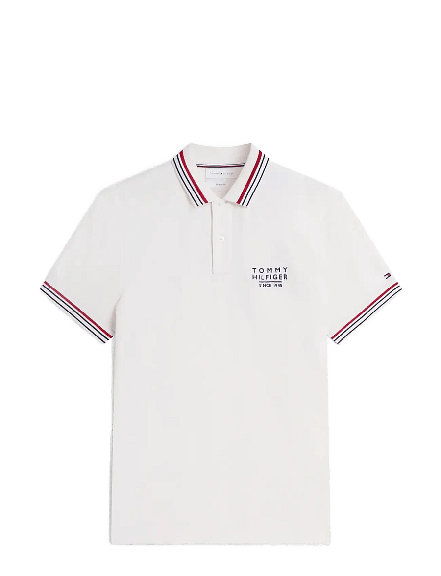 Tommy Hilfiger - RWB COLLAR/CUFF DETAIL REG POLO - kortærmede poloer - ivory petal - 1