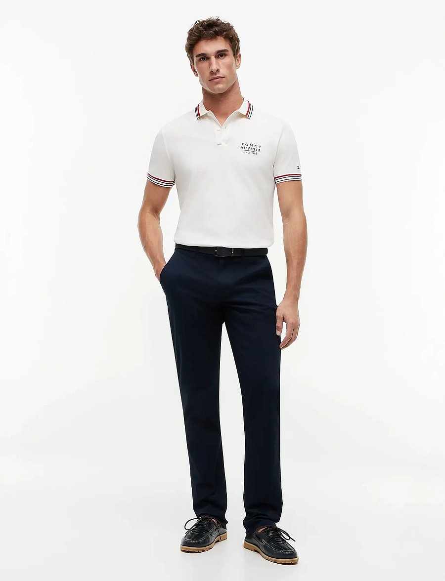 Tommy Hilfiger - RWB COLLAR/CUFF DETAIL REG POLO - kortærmede poloer - ivory petal - 4