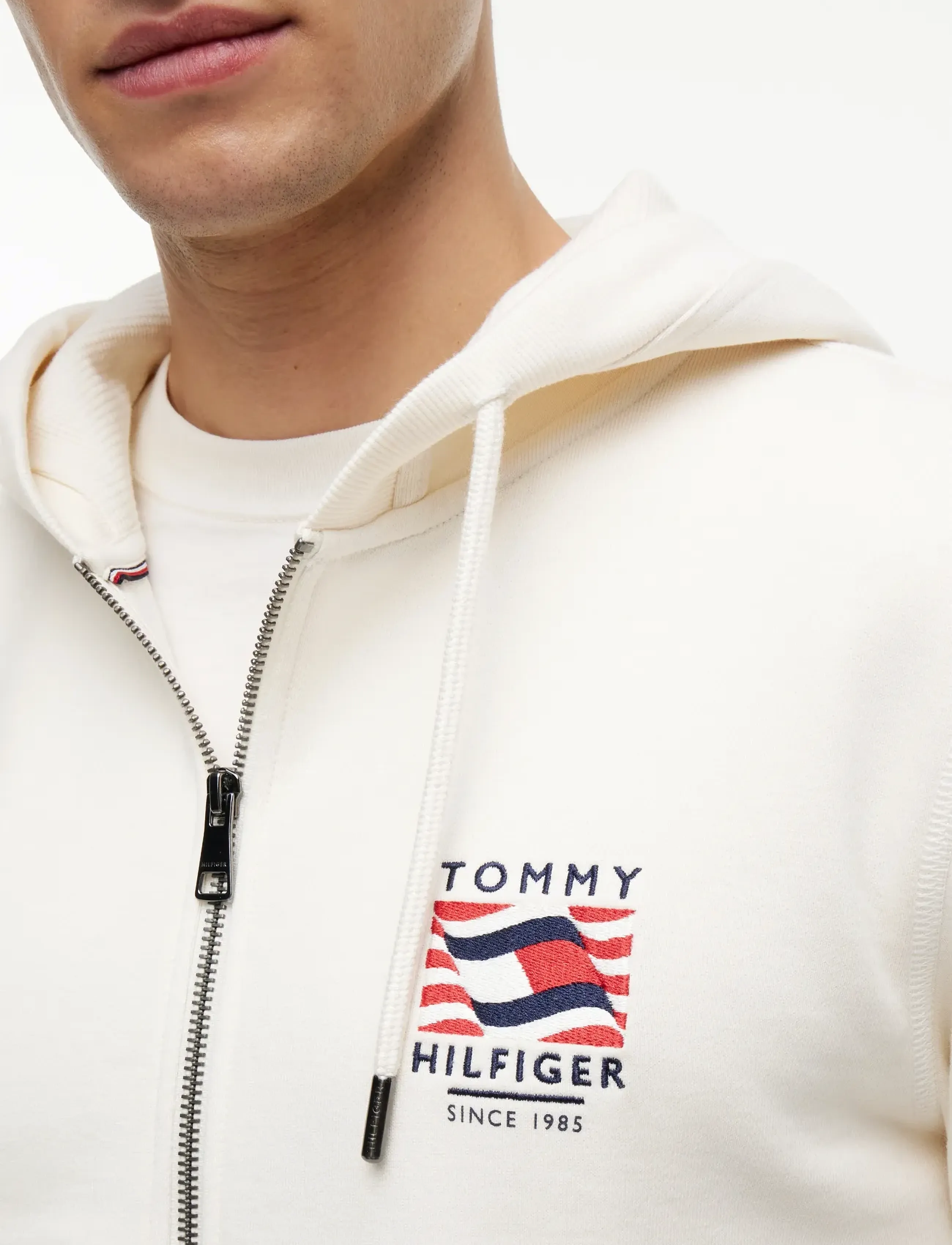 Tommy Hilfiger - RWB BOX FLAG TR FULL ZIP - sweatshirts - ivory petal - 3