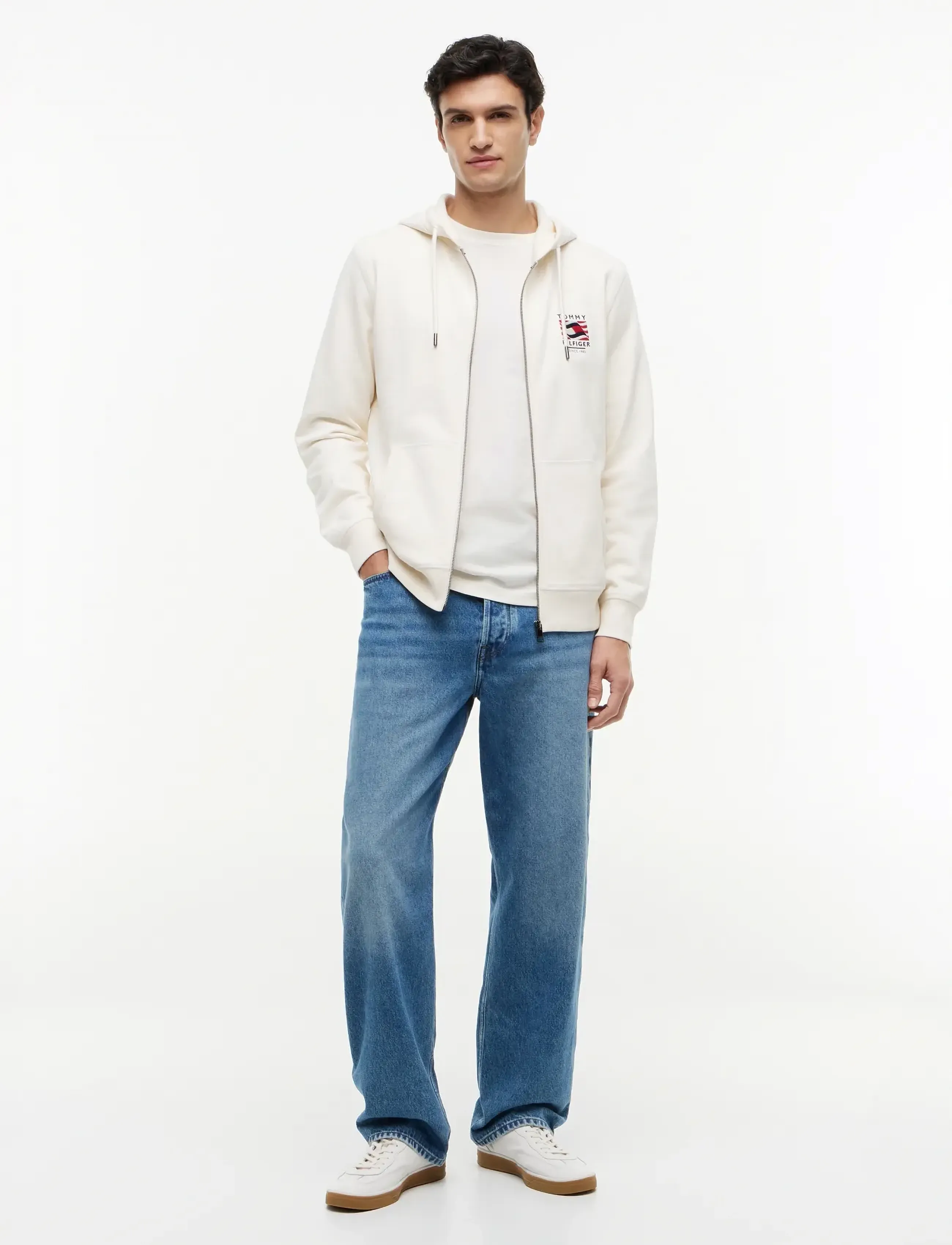 Tommy Hilfiger - RWB BOX FLAG TR FULL ZIP - hoodies - ivory petal - 4