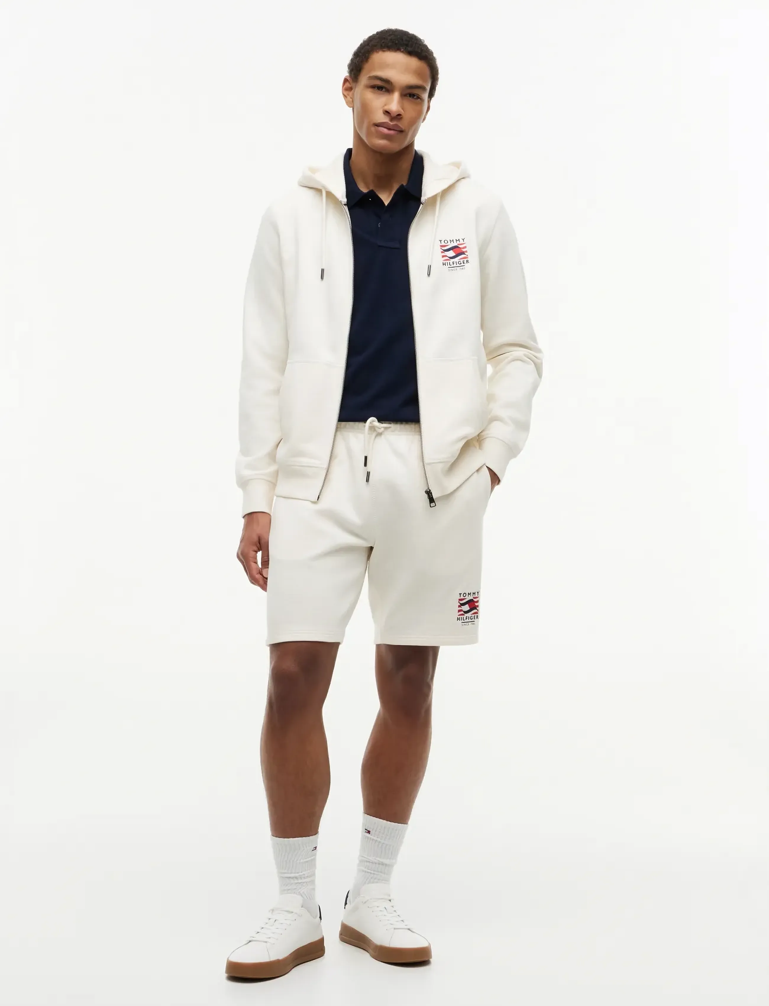 Tommy Hilfiger - RWB BOX FLAG TR SWEATSHORT - sweatshorts - ivory petal - 3