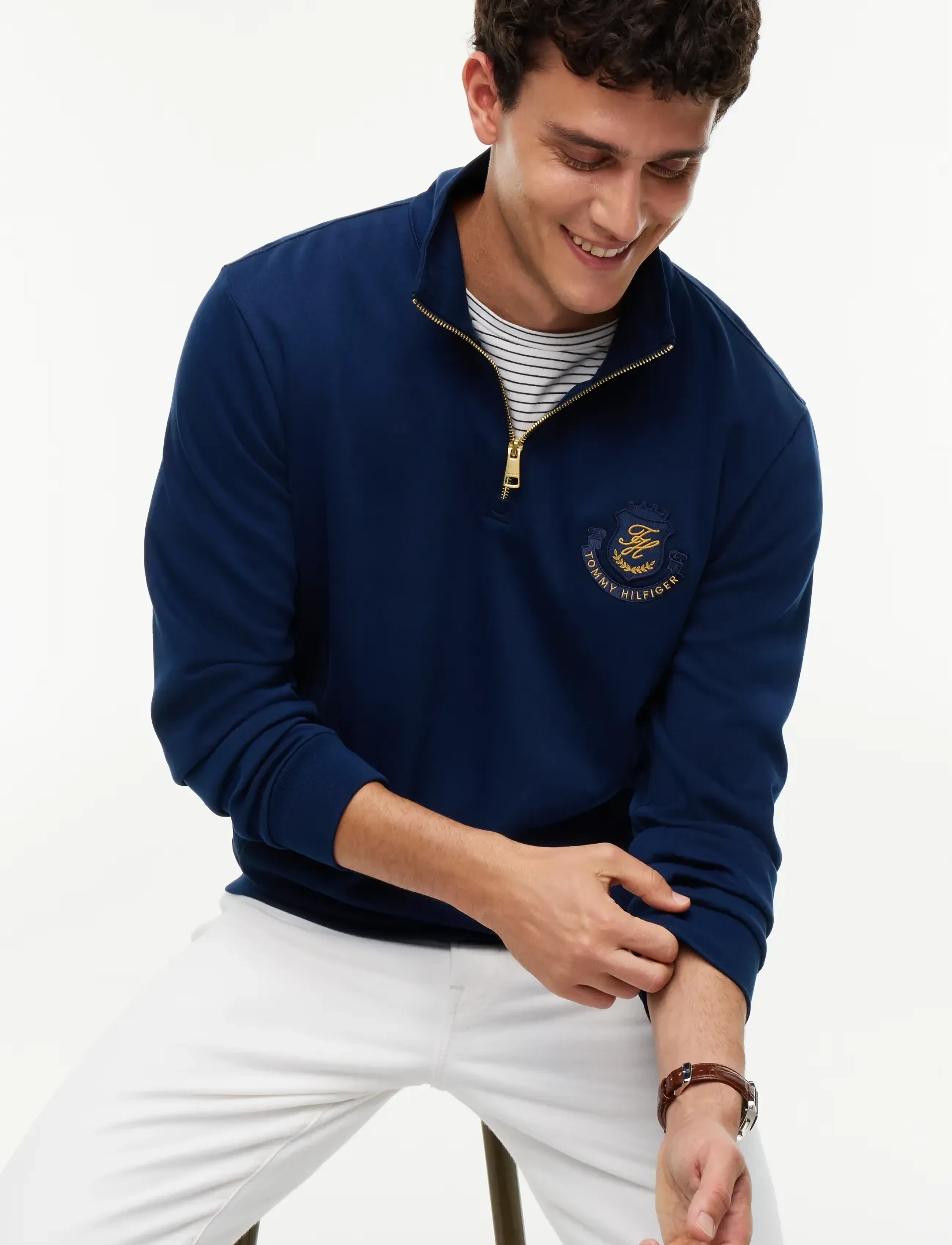 Tommy Hilfiger - DIWALI SCRIPT LOGO 1/4 ZIP - night sky - 3