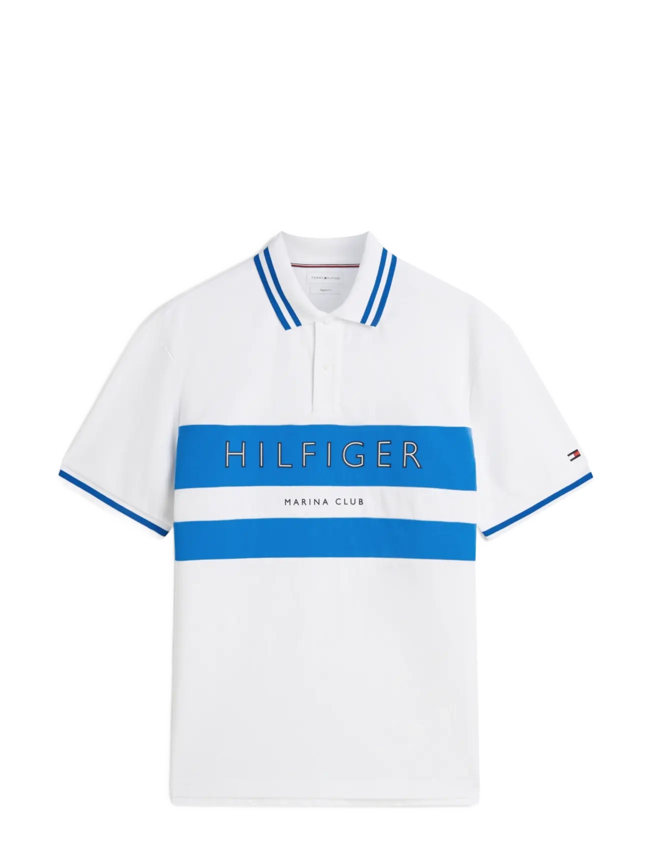 Tommy Hilfiger Ath Chest Branding Reg Polo, L, White, Poloer > Kortærmede, Herre