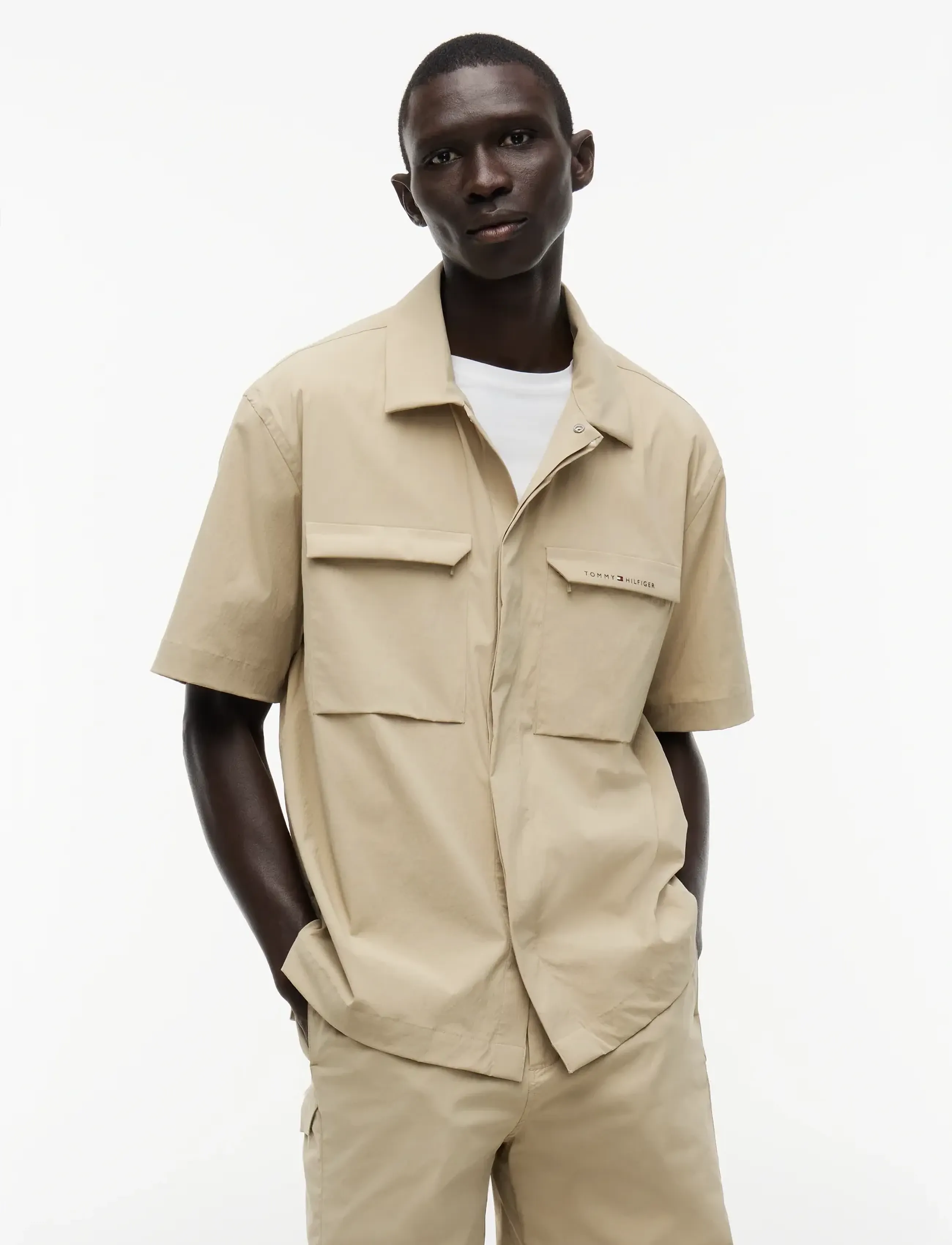 Tommy Hilfiger UTILITY SNAP S/S SHIRT - Skjorter - BATIQUE KHAKI / beige