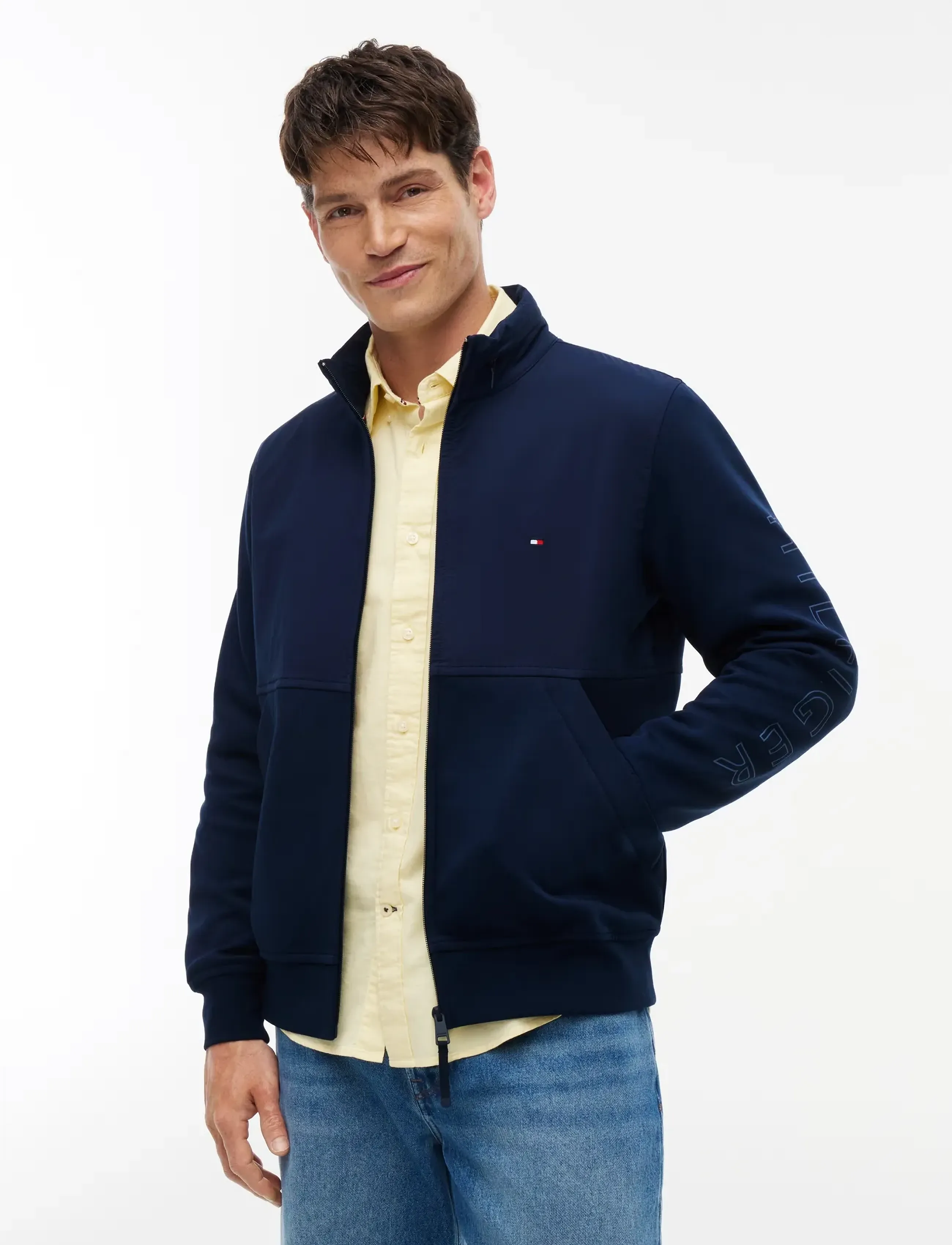 Tommy Hilfiger - PERFORMANCE GRAPHIC ZIP THROUGH - carbon navy - 0