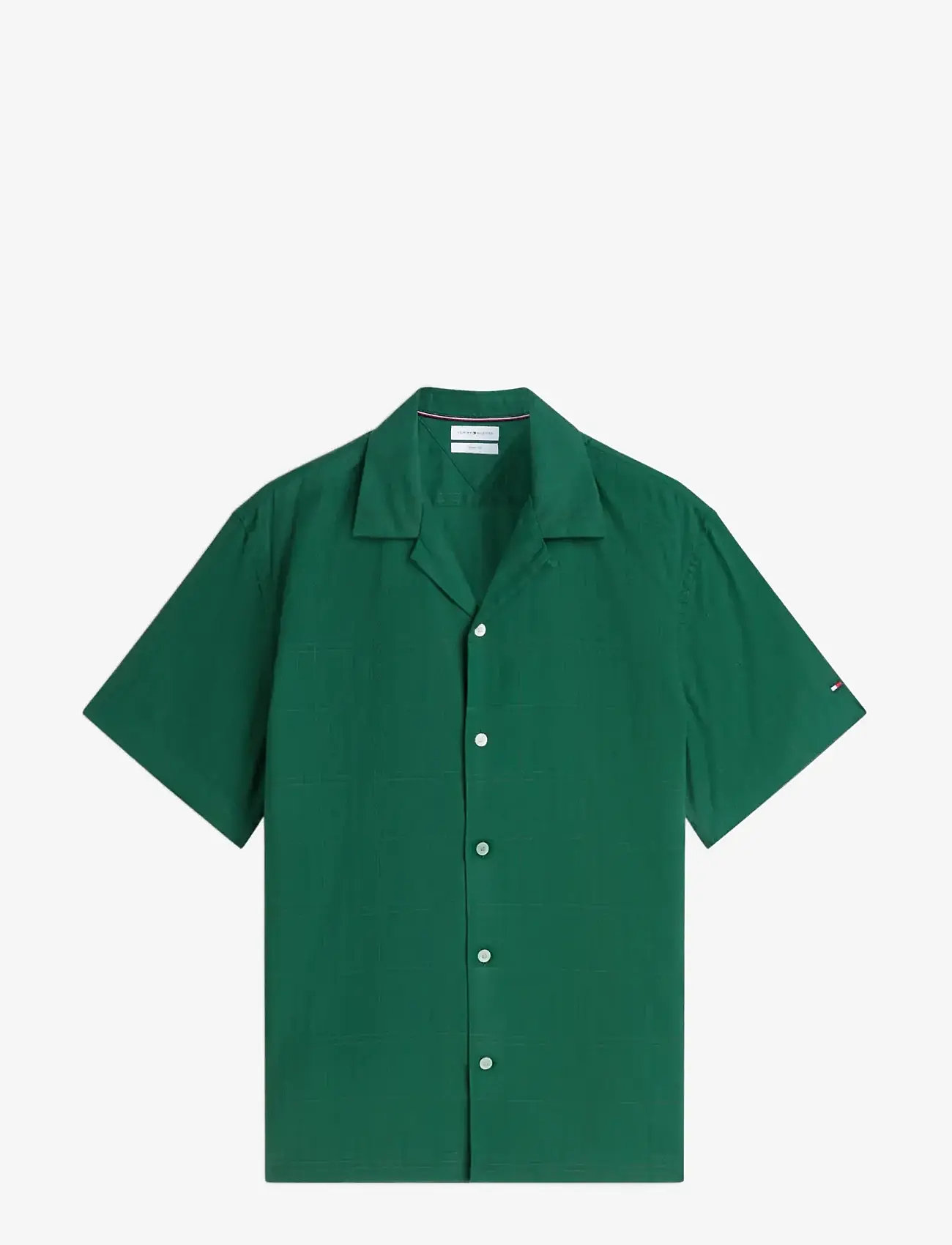 Tommy Hilfiger - OPEN STRUCTURE WINDOWPANE SHIRT - short-sleeved shirts - street green - 1