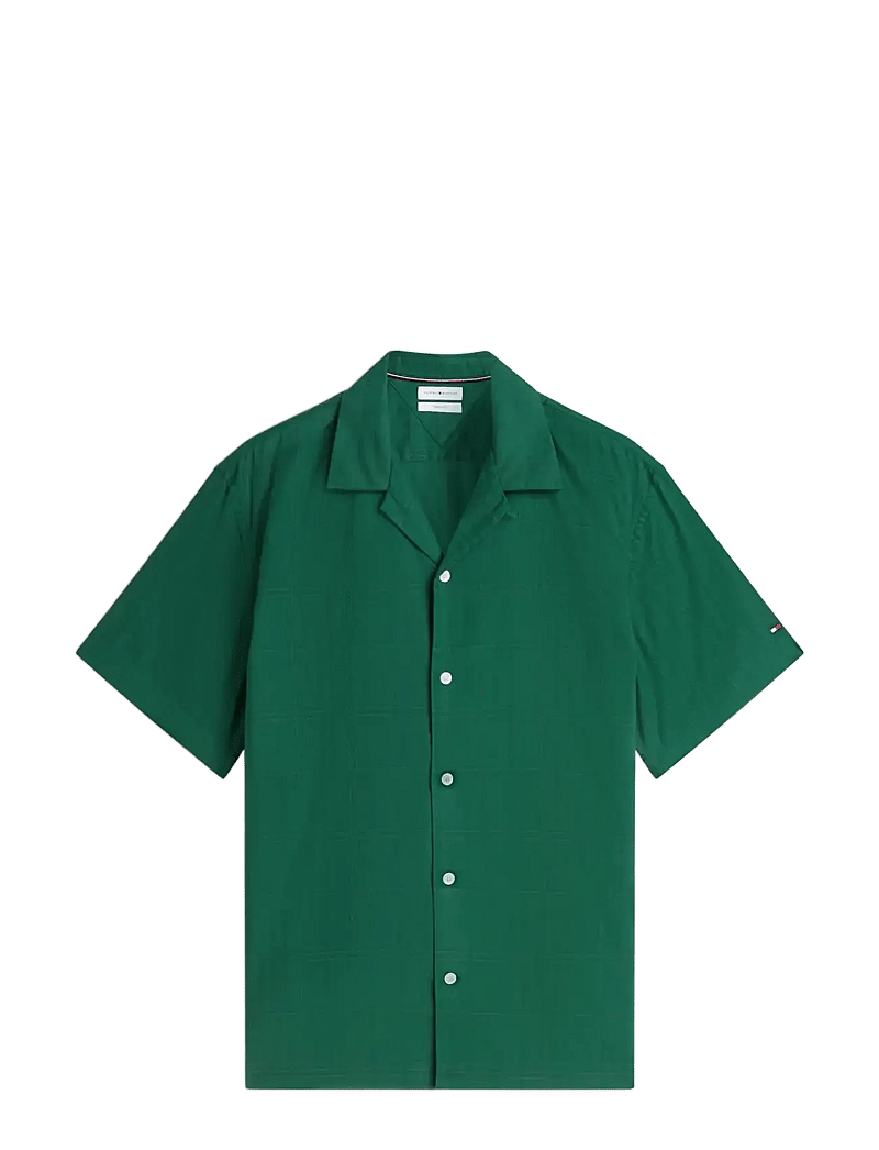 Tommy Hilfiger - OPEN STRUCTURE WINDOWPANE SHIRT - short-sleeved shirts - street green - 1