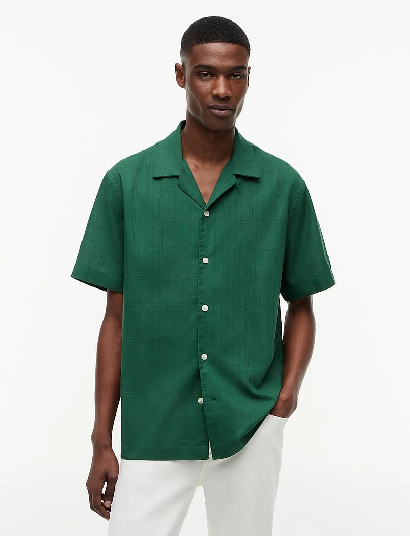 Tommy Hilfiger - OPEN STRUCTURE WINDOWPANE SHIRT - short-sleeved shirts - street green - 0
