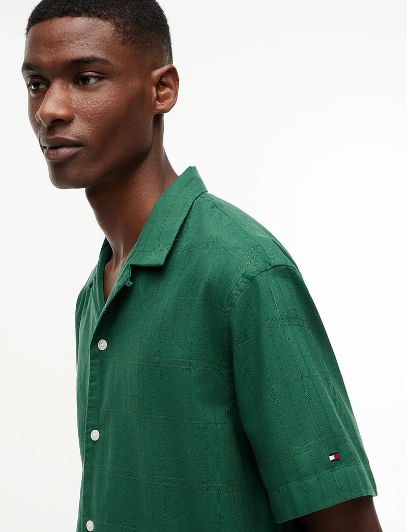 Tommy Hilfiger - OPEN STRUCTURE WINDOWPANE SHIRT - short-sleeved shirts - street green - 3