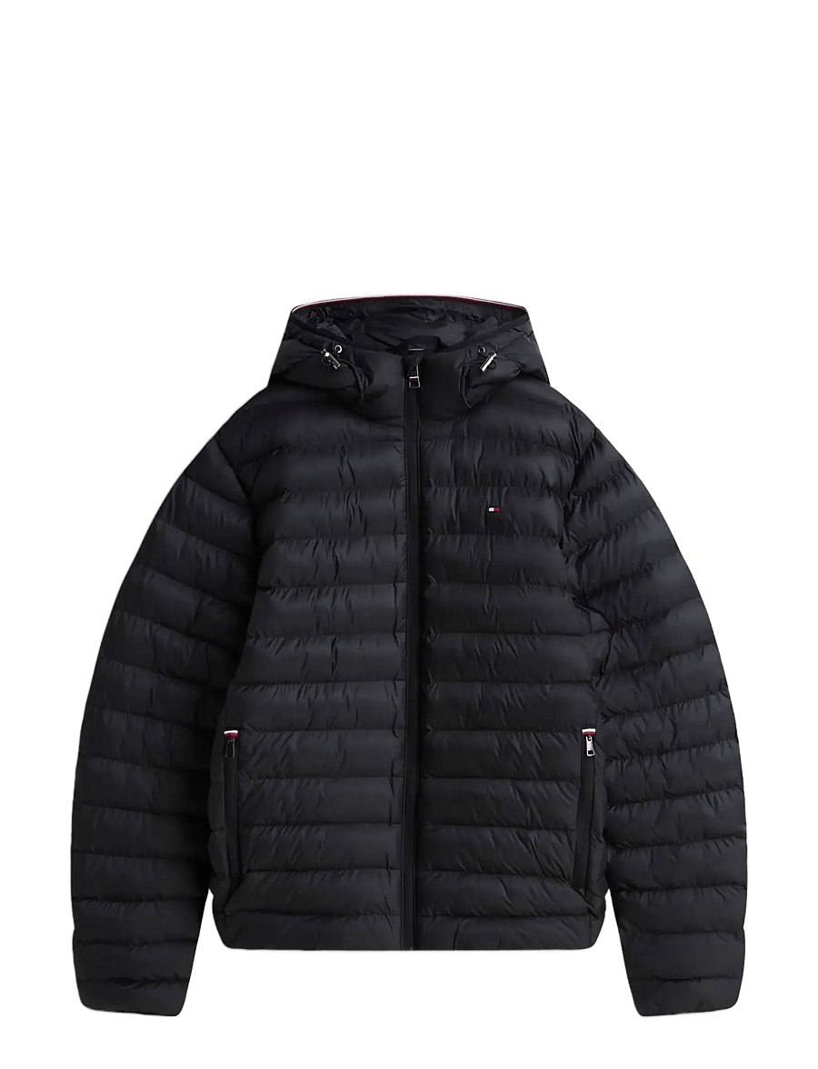 Tommy Hilfiger - PACKABLE RECYCLED HOODED JACKET - daunenjacken - black - 1