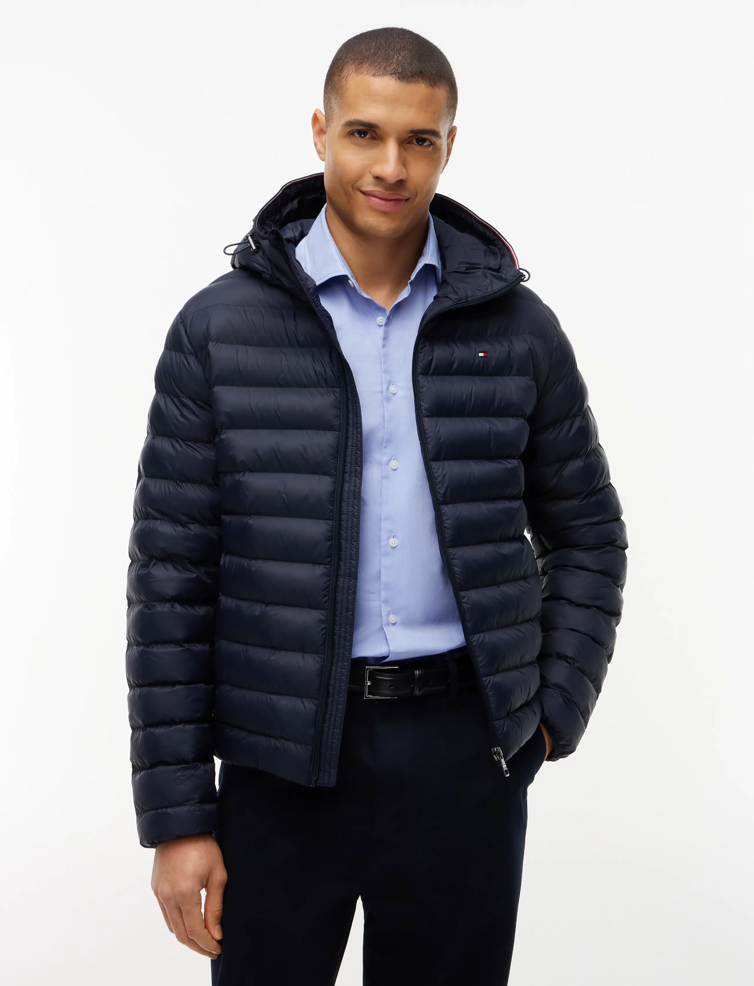 Tommy Hilfiger PACKABLE RECYCLED HOODED JACKET - Tøj - NAVY BLUE / navy