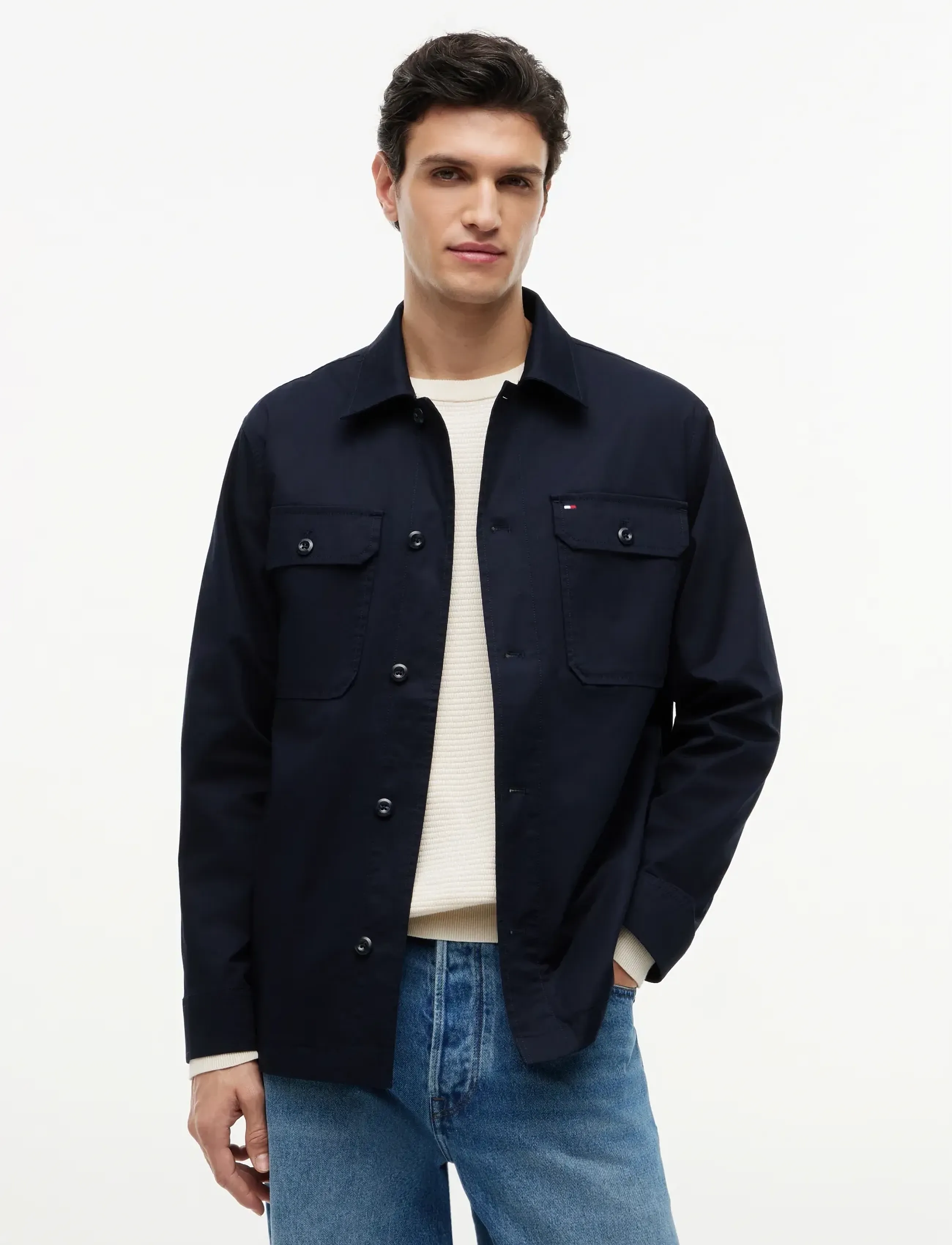 Tommy Hilfiger COTTON BLEND SHIRT JACKET - Nach Stil kaufen - DESERT SKY / navy
