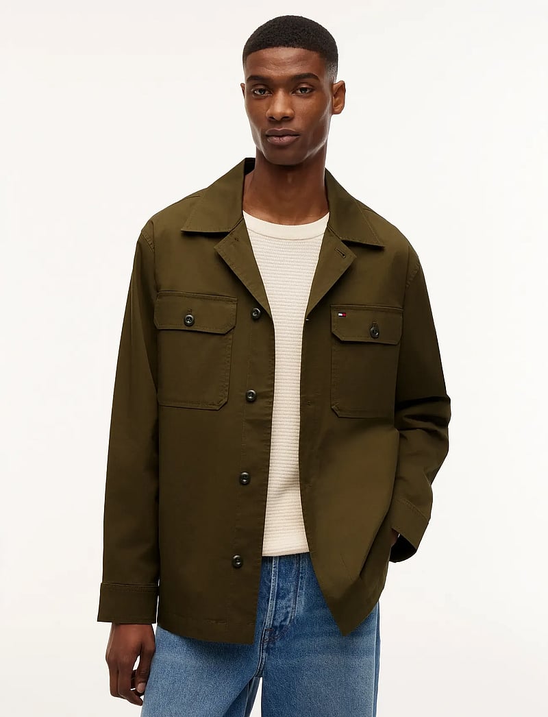Tommy Hilfiger - COTTON BLEND SHIRT JACKET - shop efter anledning - platinum olive - 0
