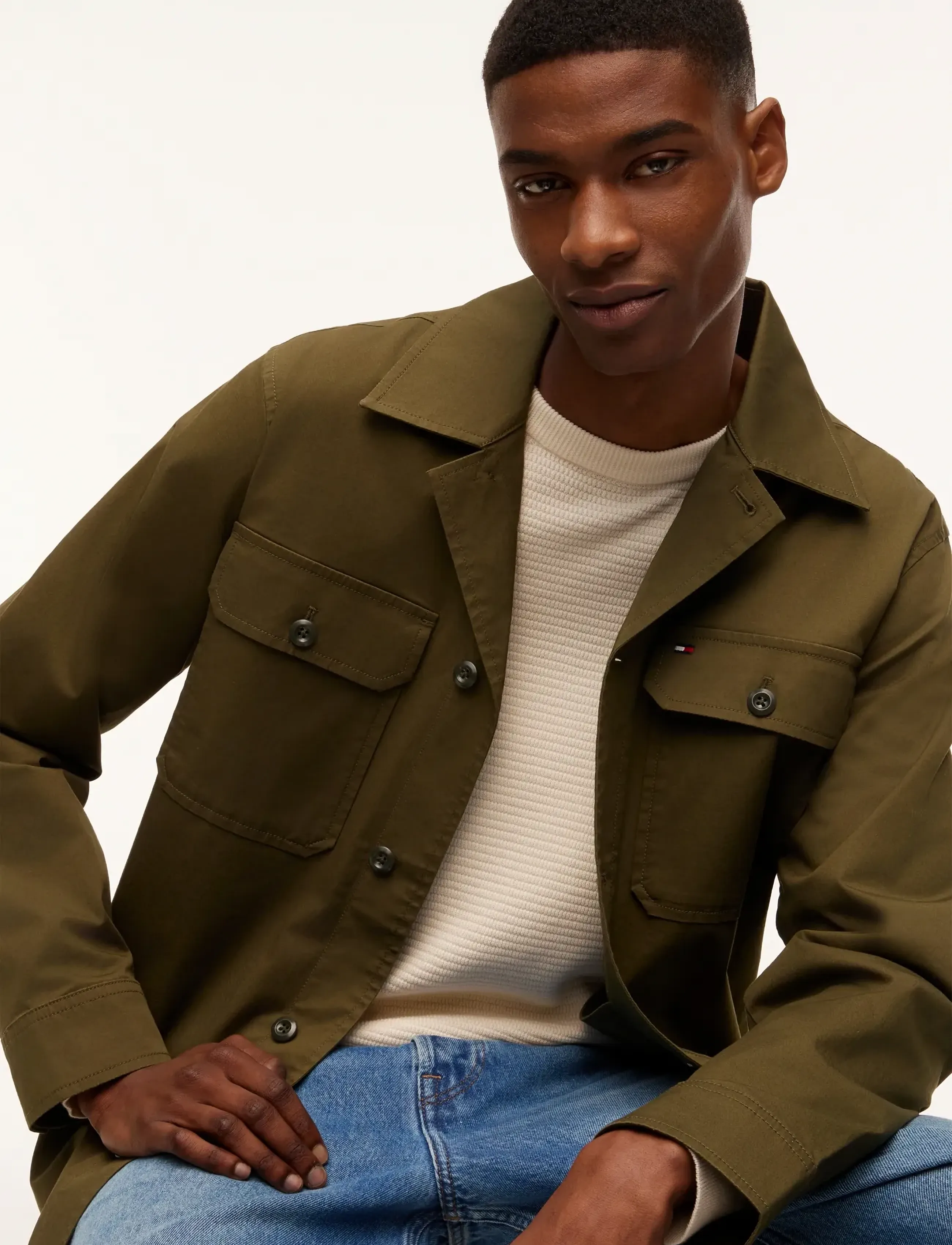 Tommy Hilfiger - COTTON BLEND SHIRT JACKET - nach anlass kaufen - platinum olive - 3