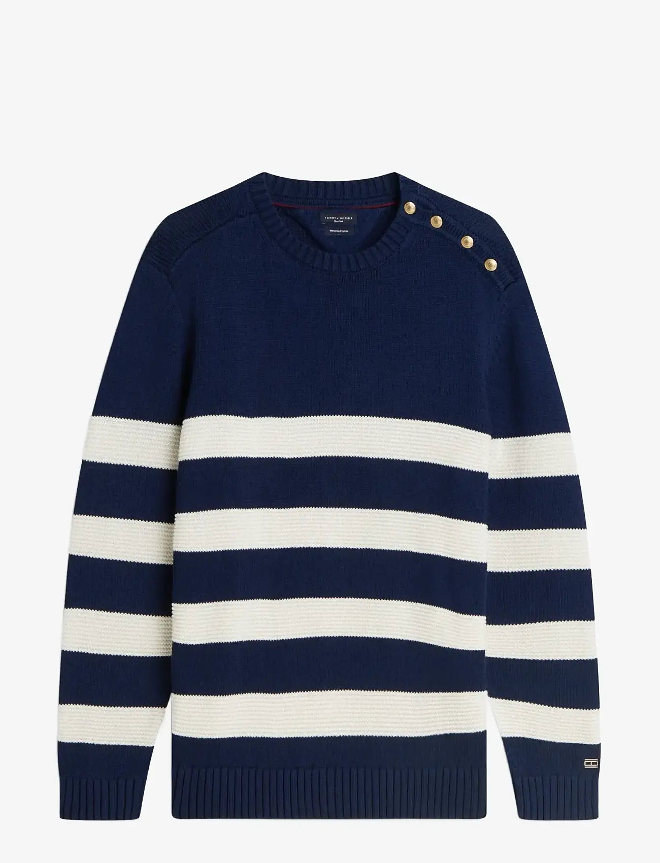 Tommy Hilfiger - DC BRETON STRIPE SWEATER - rund hals - carbon navy ivory petal - 1