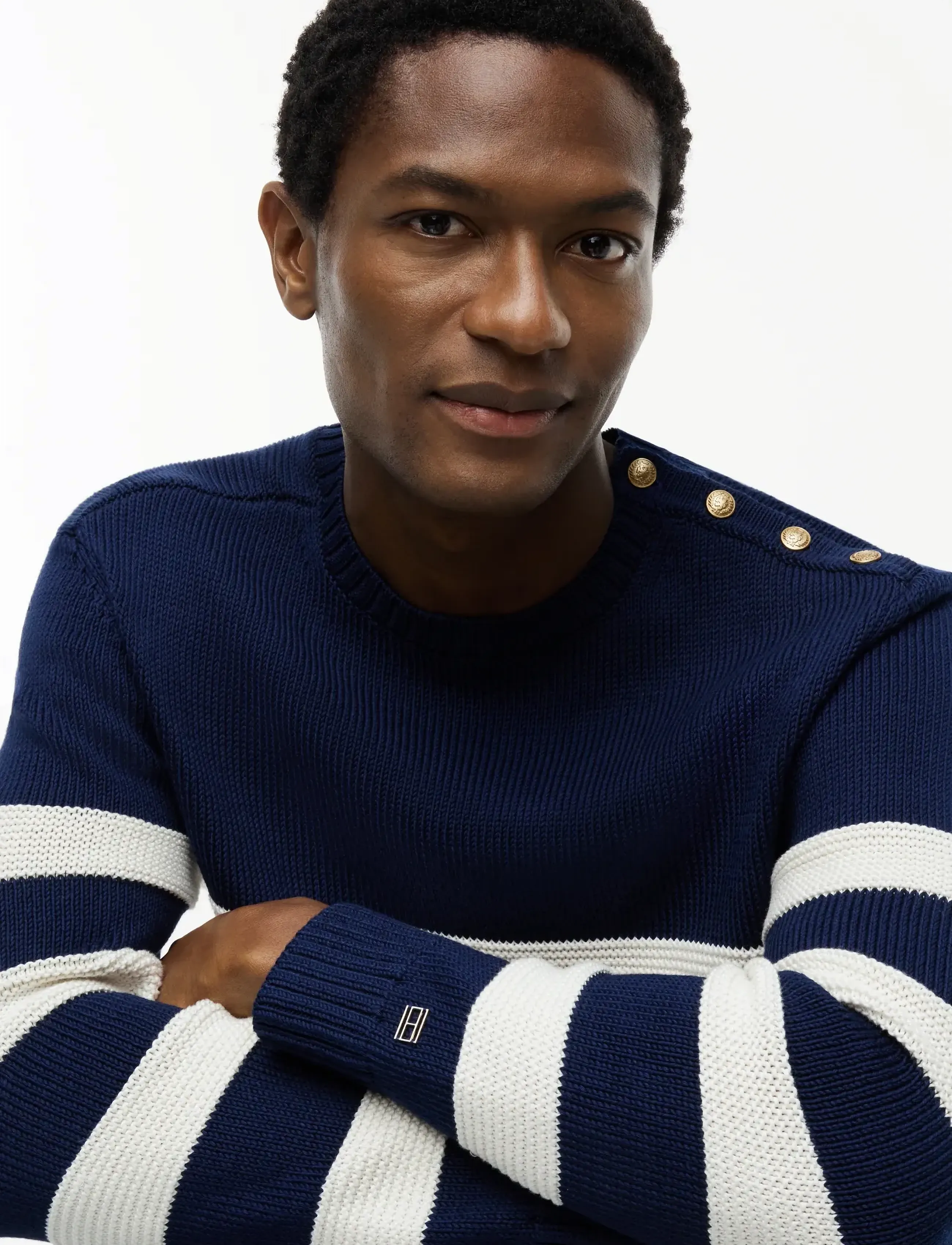 Tommy Hilfiger - DC BRETON STRIPE SWEATER - round necks - carbon navy ivory petal - 3
