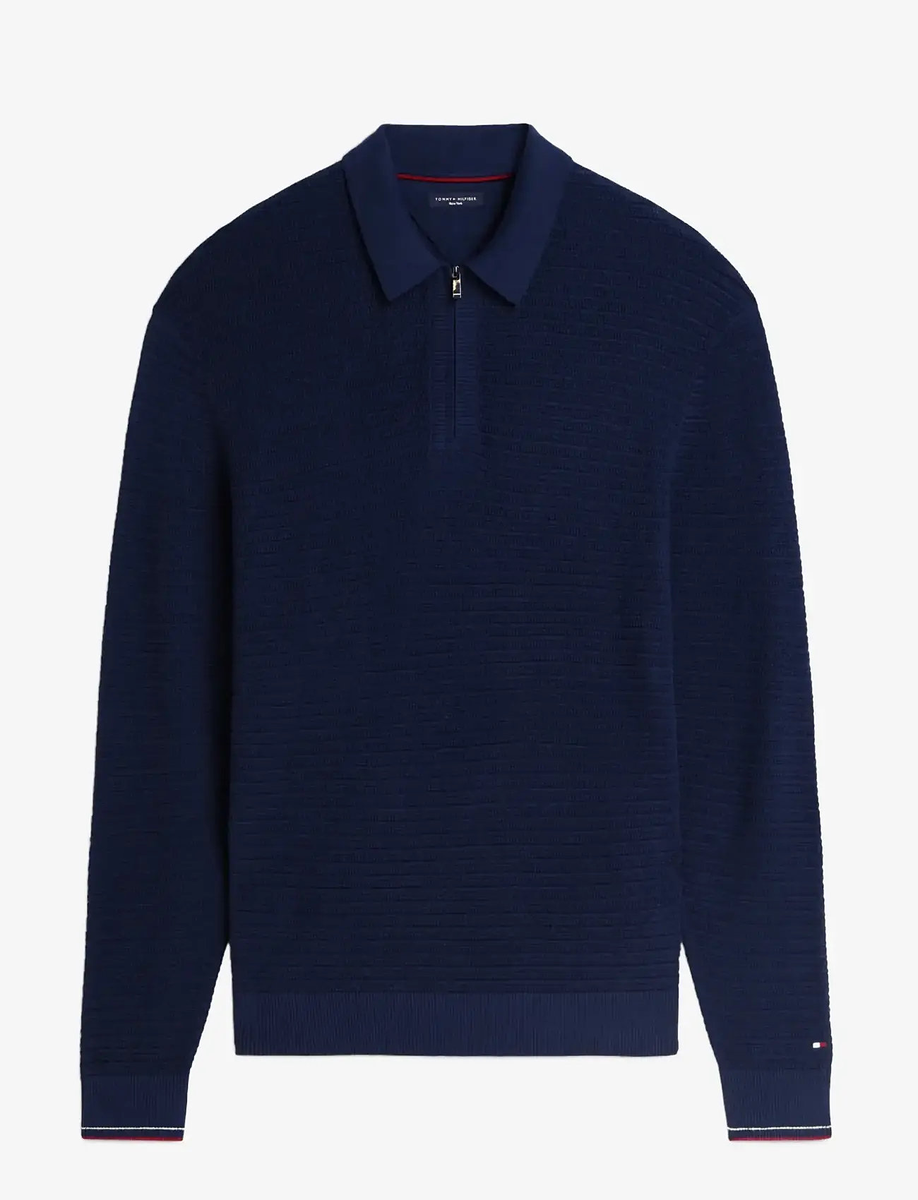 Tommy Hilfiger - DC KNITTED ZIP POLO - poloer i strik med lange ærmer - carbon navy - 1