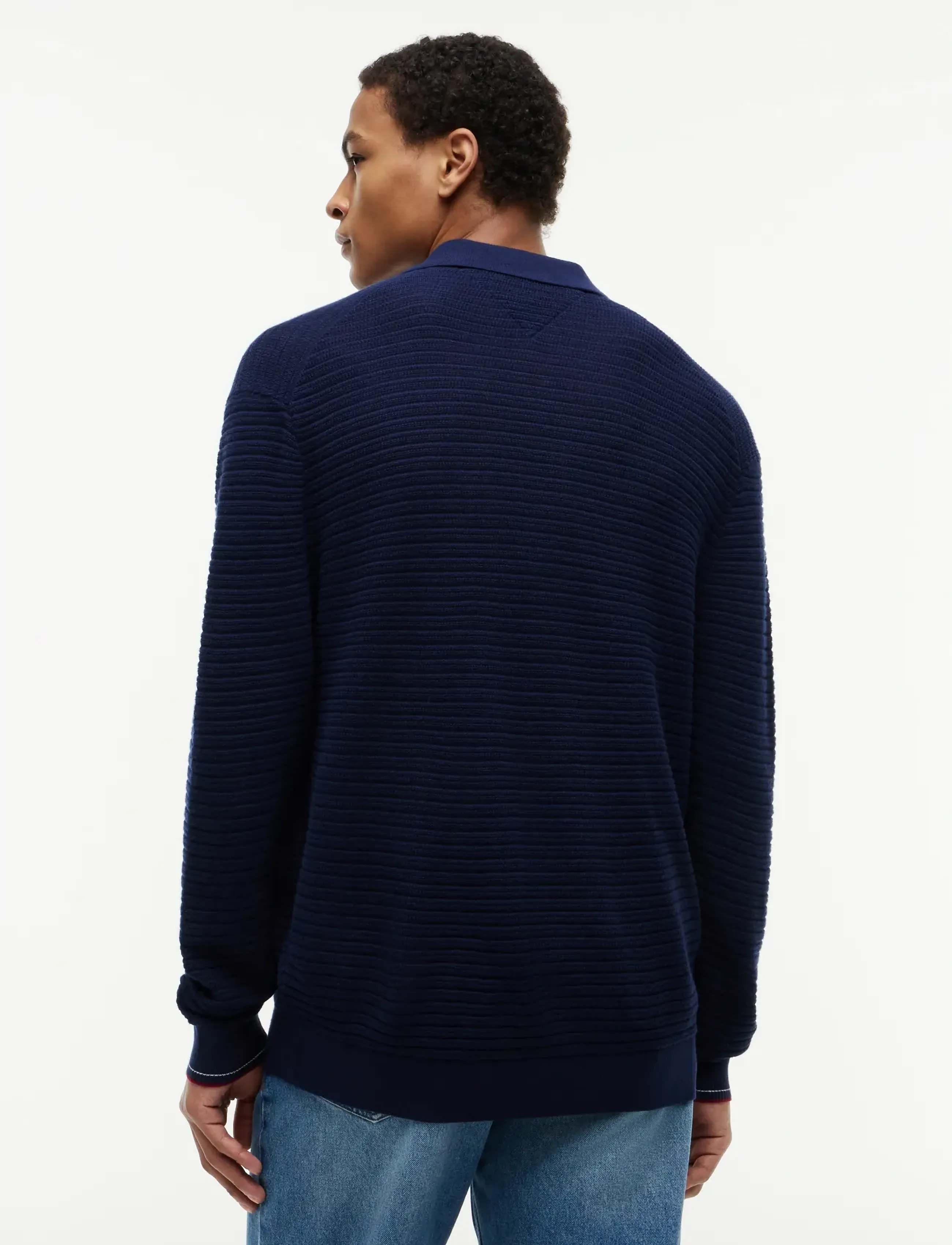 Tommy Hilfiger - DC KNITTED ZIP POLO - polos en tricot à manches longues - carbon navy - 2
