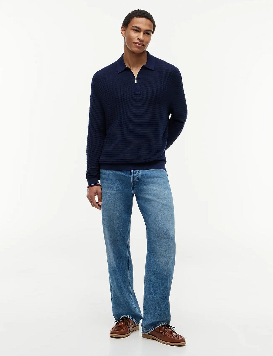 Tommy Hilfiger - DC KNITTED ZIP POLO - polos en tricot à manches longues - carbon navy - 4
