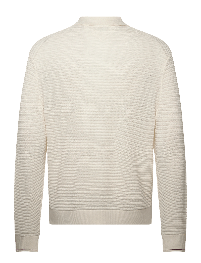 Tommy Hilfiger - DC KNITTED ZIP POLO - poloer i strik med lange ærmer - ivory petal - 1