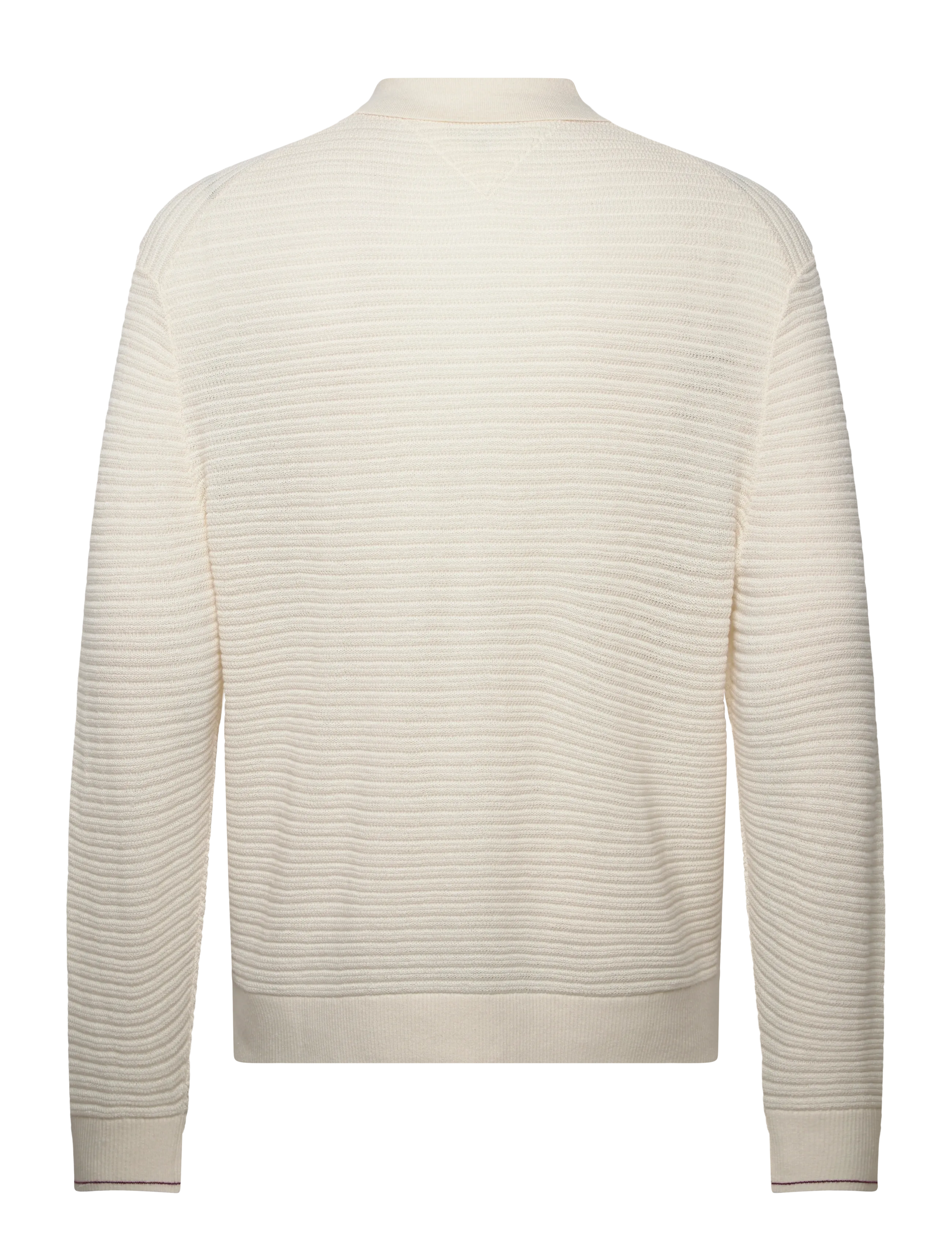 Tommy Hilfiger - DC KNITTED ZIP POLO - pikkade varrukatega kootud polod - ivory petal - 2
