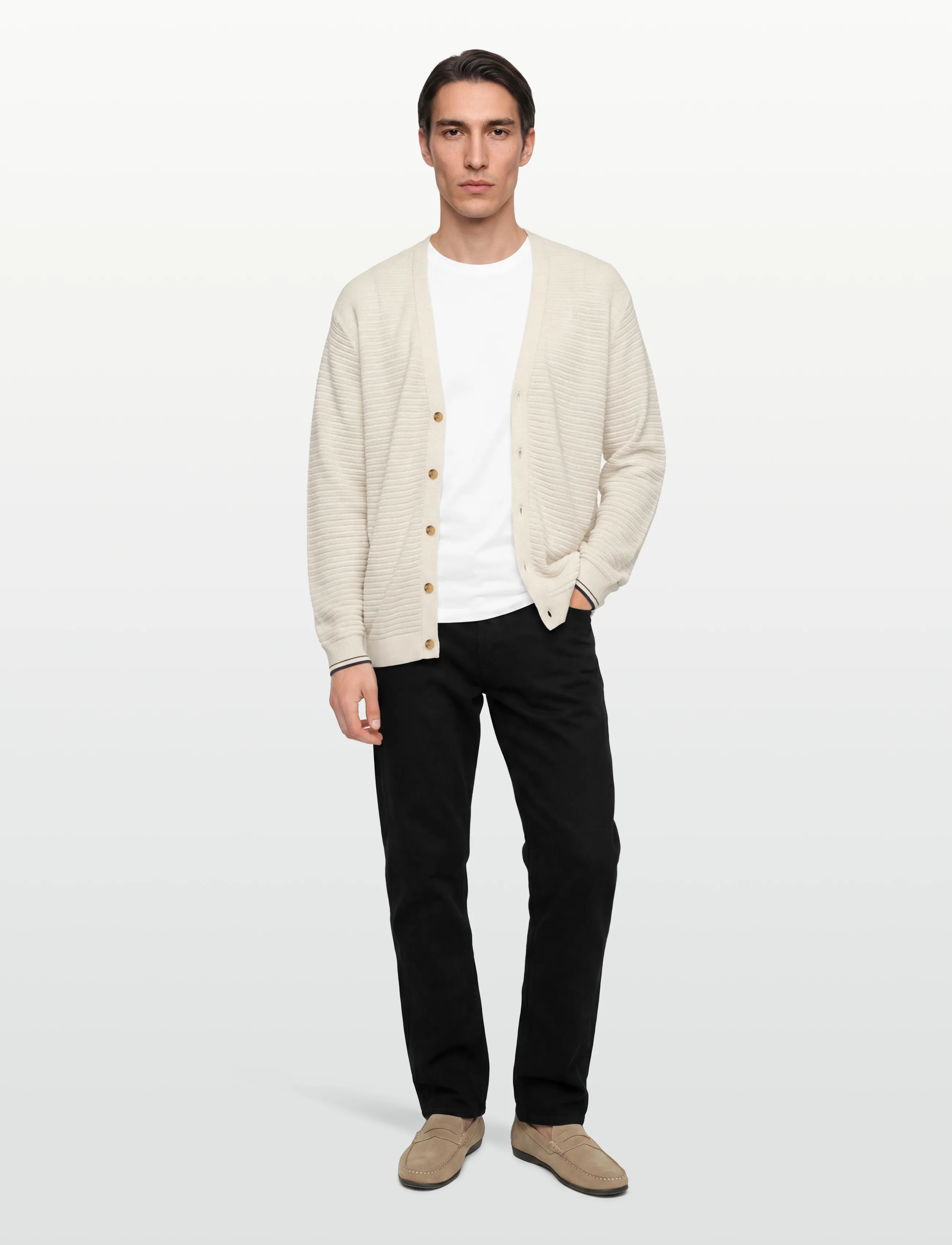 Tommy Hilfiger DC LIGHTWEIGHT CARDIGAN - Shoppa efter tillfälle - IVORY PETAL / cream