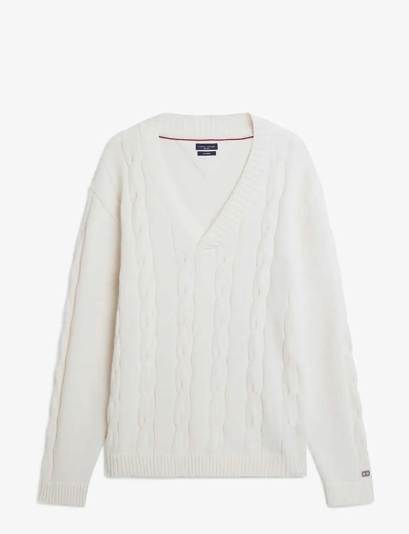 Tommy Hilfiger - DC CABLE SWEATER - v-hals - ivory petal - 0