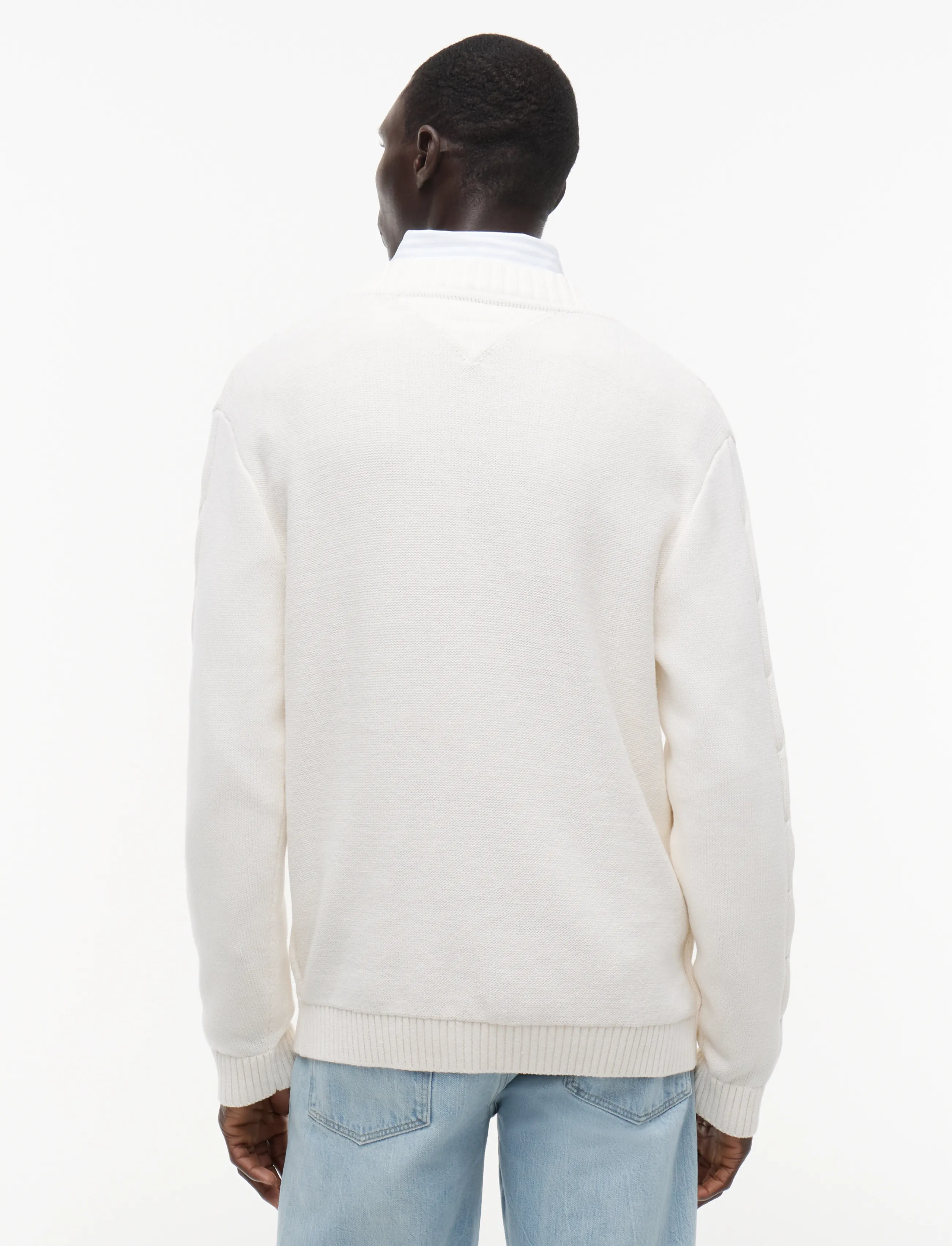 Tommy Hilfiger - DC CABLE SWEATER - v-kaelusega - ivory petal - 2
