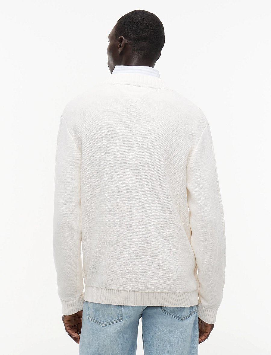 Tommy Hilfiger - DC CABLE SWEATER - v-kaelusega - ivory petal - 2