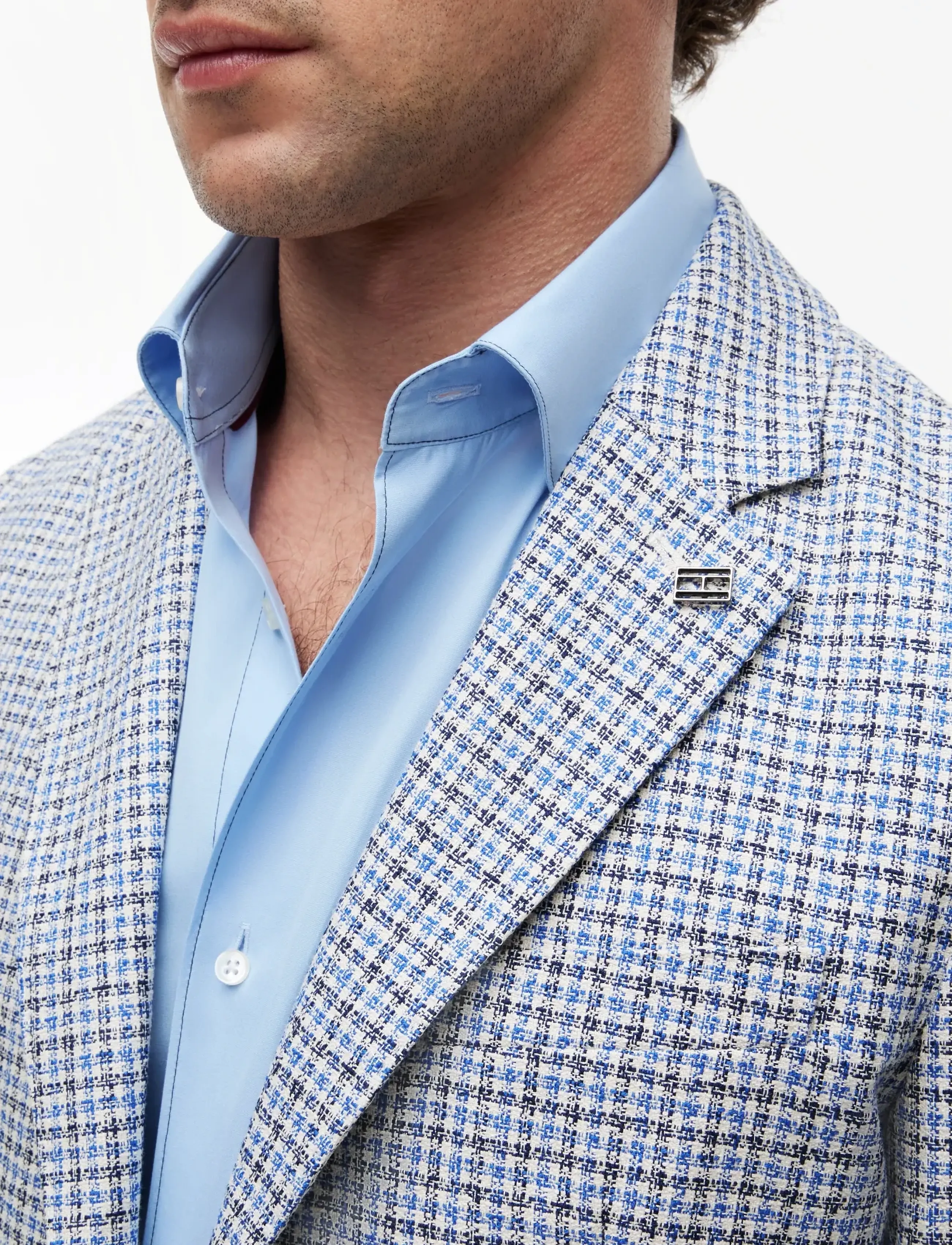 Tommy Hilfiger - DC CHECK BLAZER - enkelknäppta kavajer - frosted lapis multi check - 3