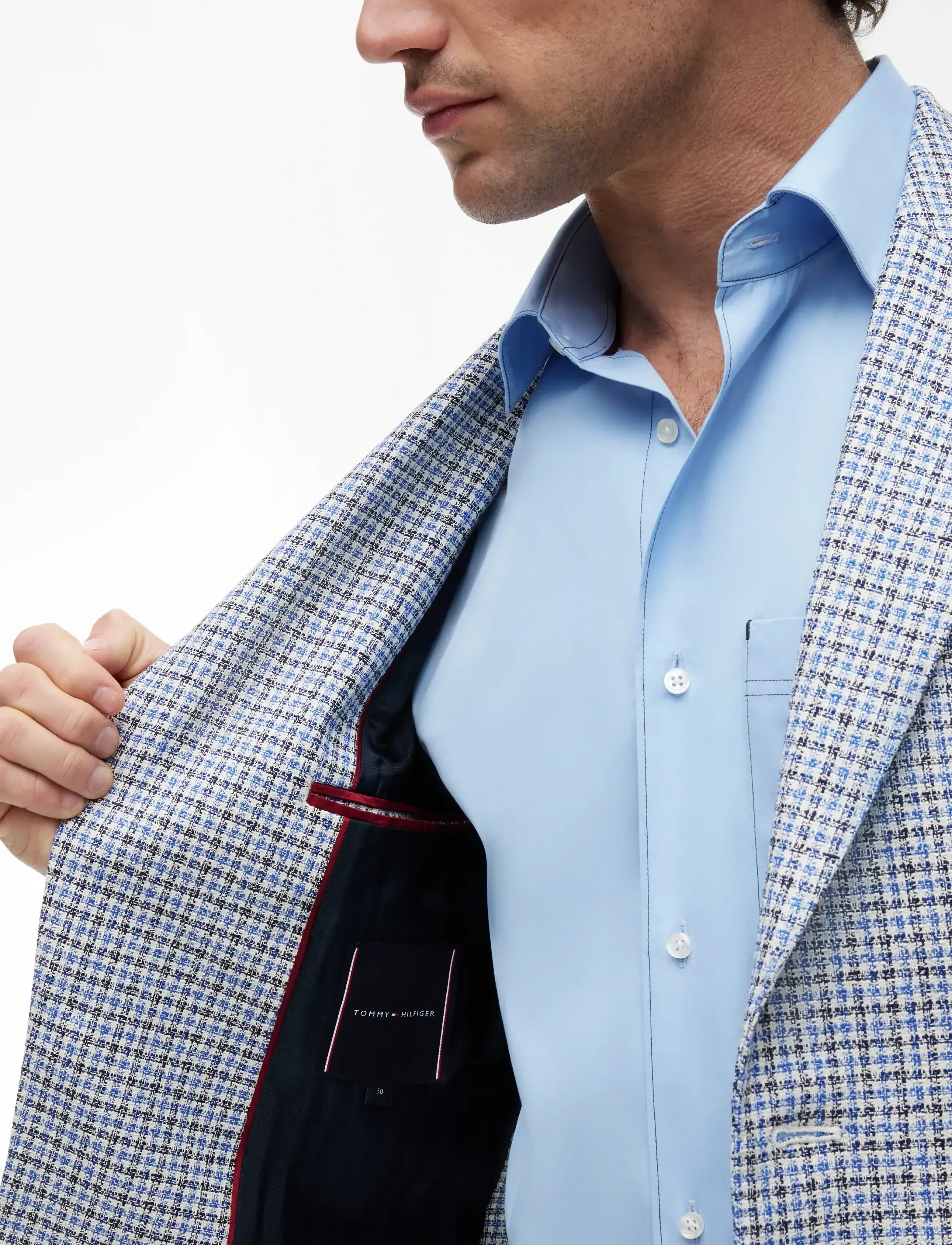 Tommy Hilfiger - DC CHECK BLAZER - enkelknäppta kavajer - frosted lapis multi check - 5