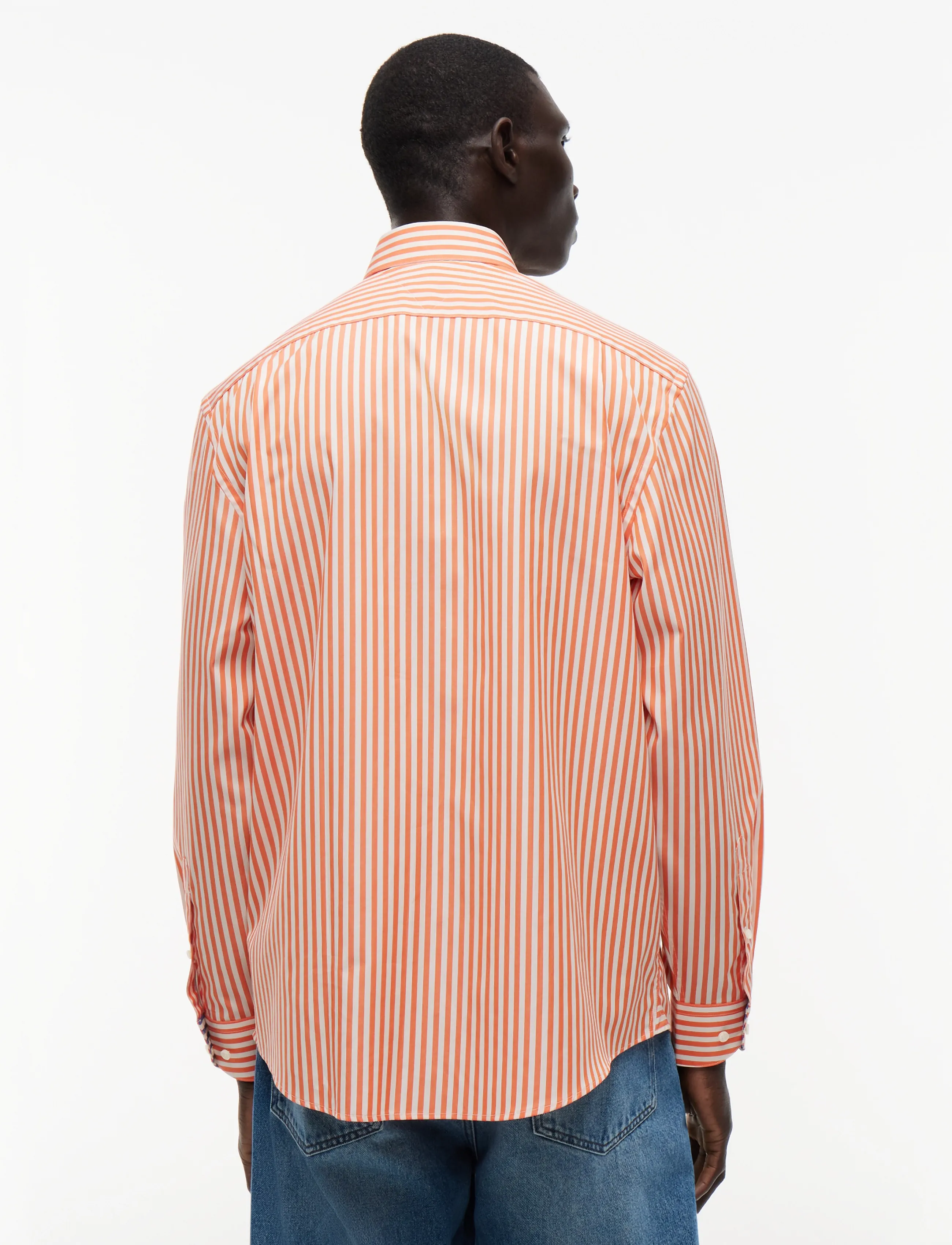 Tommy Hilfiger - DC NAUTICAL STRIPE SHIRT - randiga skjortor - brilliant orange white - 2