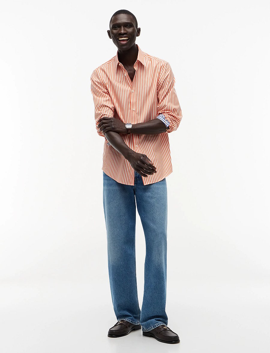 Tommy Hilfiger - DC NAUTICAL STRIPE SHIRT - randiga skjortor - brilliant orange white - 4