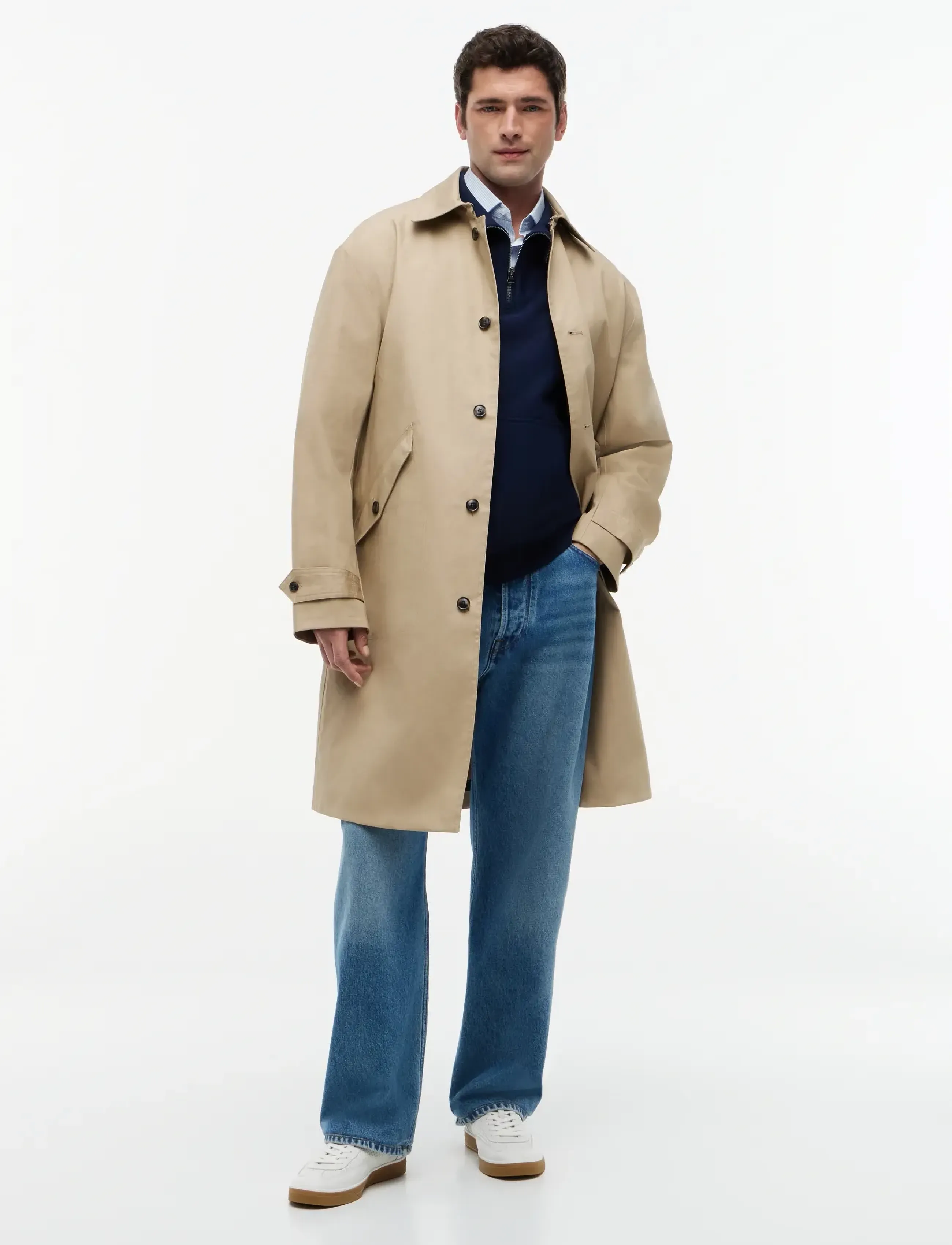 Tommy Hilfiger Dc Technical Cotton Carcoat, XL, Coats, Beige - Light Männerswear