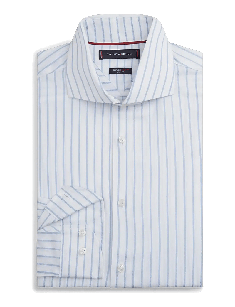 Tommy Hilfiger - DC FLEX COLLAR ROYAL OXF STPE - stribede skjorter - cloudy blue white - 2