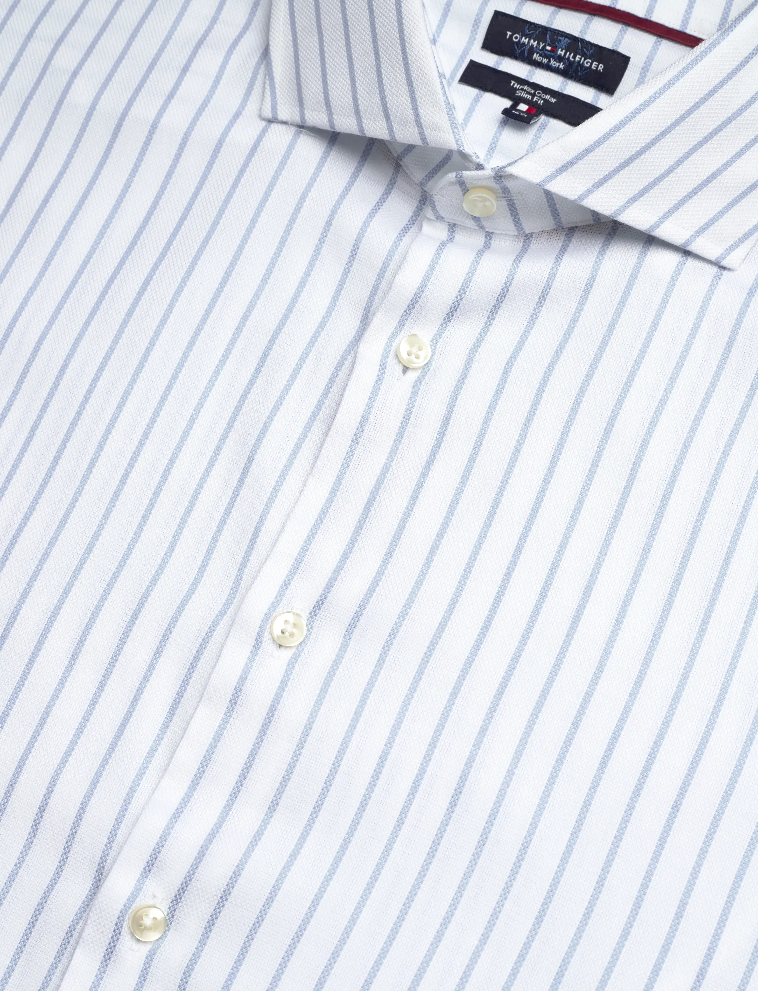 Tommy Hilfiger - DC FLEX COLLAR ROYAL OXF STPE - triibulised särgid - cloudy blue white - 4