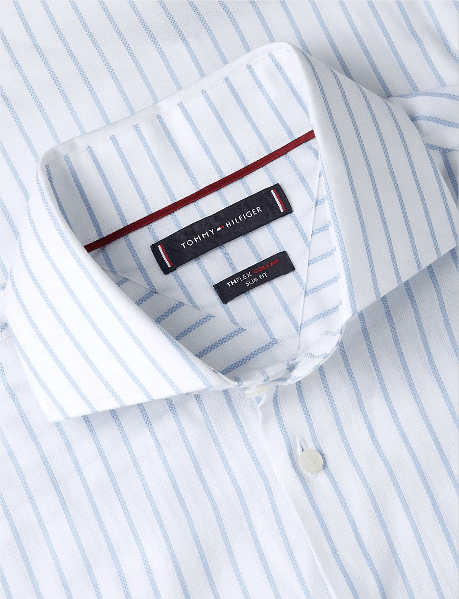 Tommy Hilfiger - DC FLEX COLLAR ROYAL OXF STPE - gestreifte hemden - cloudy blue white - 5