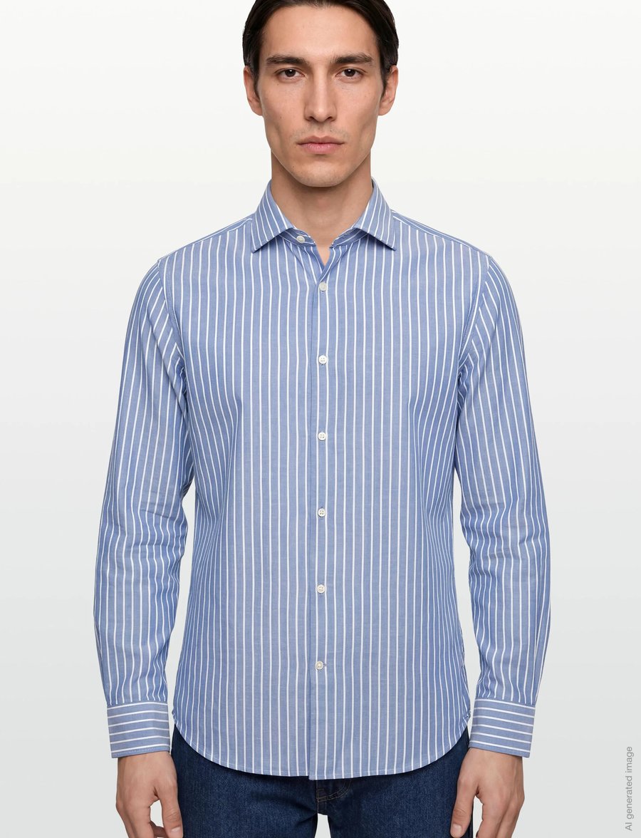 Tommy Hilfiger - DC FLEX COLLAR ROYAL OXF STPE - gestreifte hemden - frosted lapis white - 3