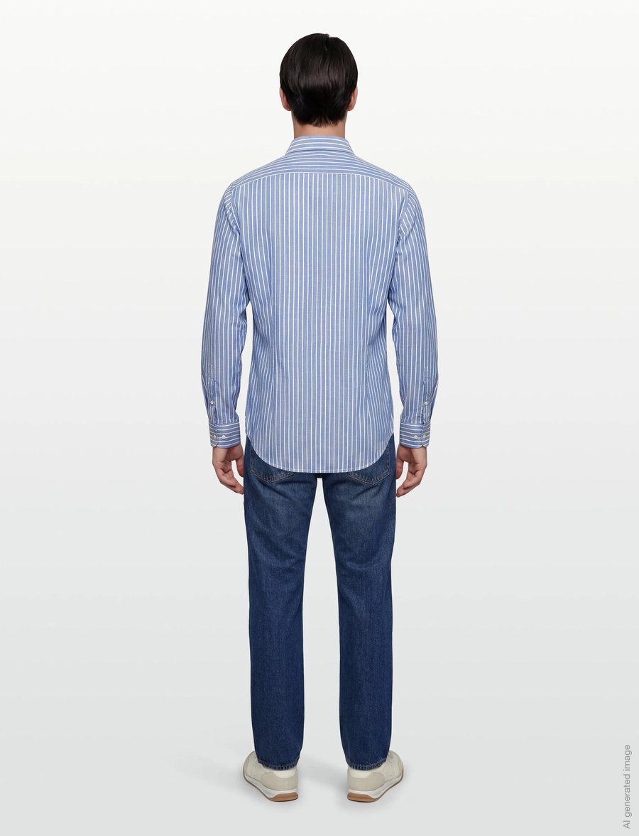 Tommy Hilfiger - DC FLEX COLLAR ROYAL OXF STPE - gestreifte hemden - frosted lapis white - 4