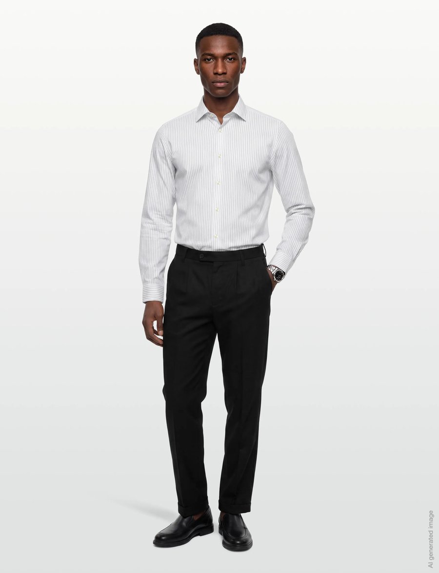 Tommy Hilfiger - DC FLEX COLLAR TWO TONE STRIPE - randiga skjortor - cloudy blue multi - 0