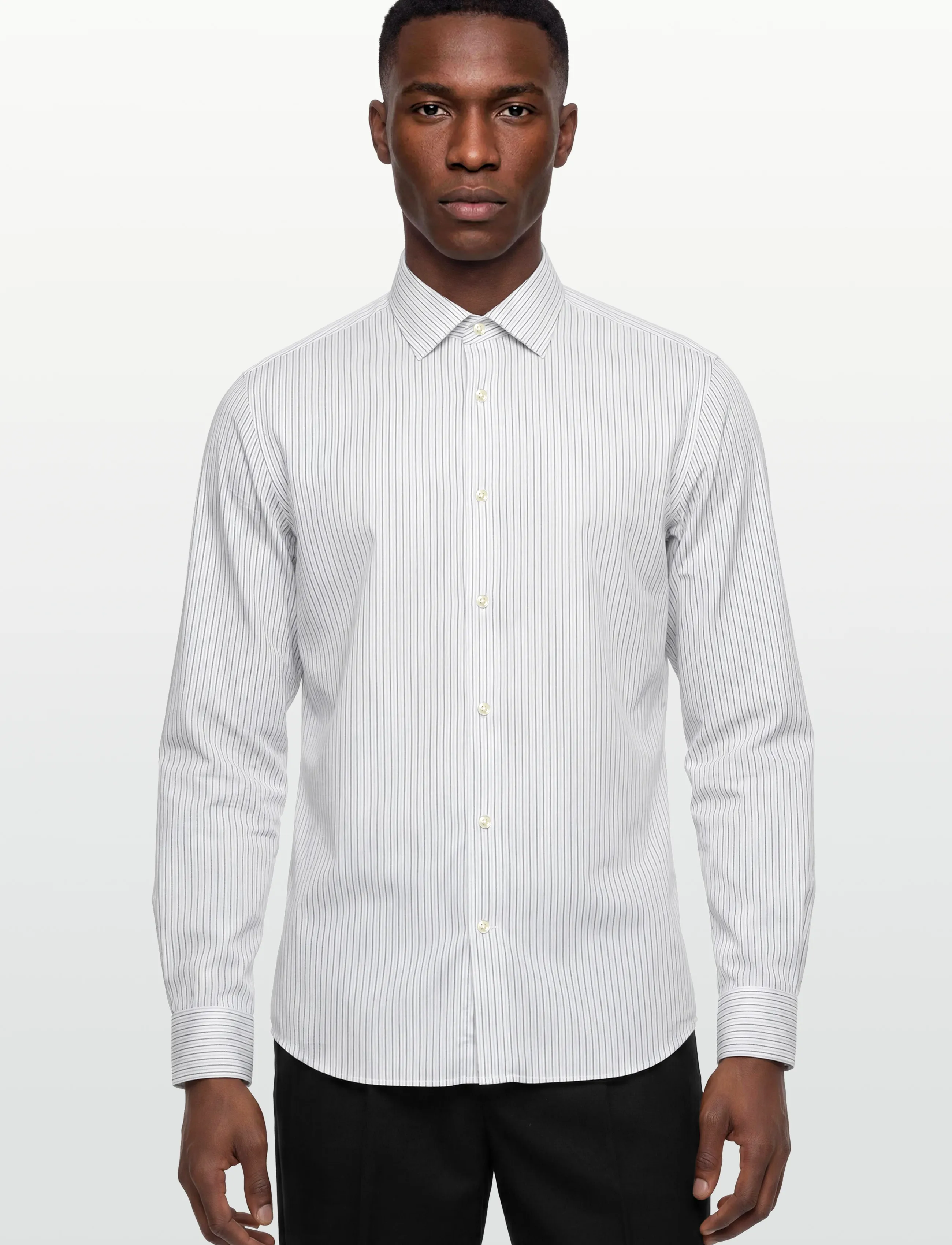 Tommy Hilfiger - DC FLEX COLLAR TWO TONE STRIPE - randiga skjortor - cloudy blue multi - 4